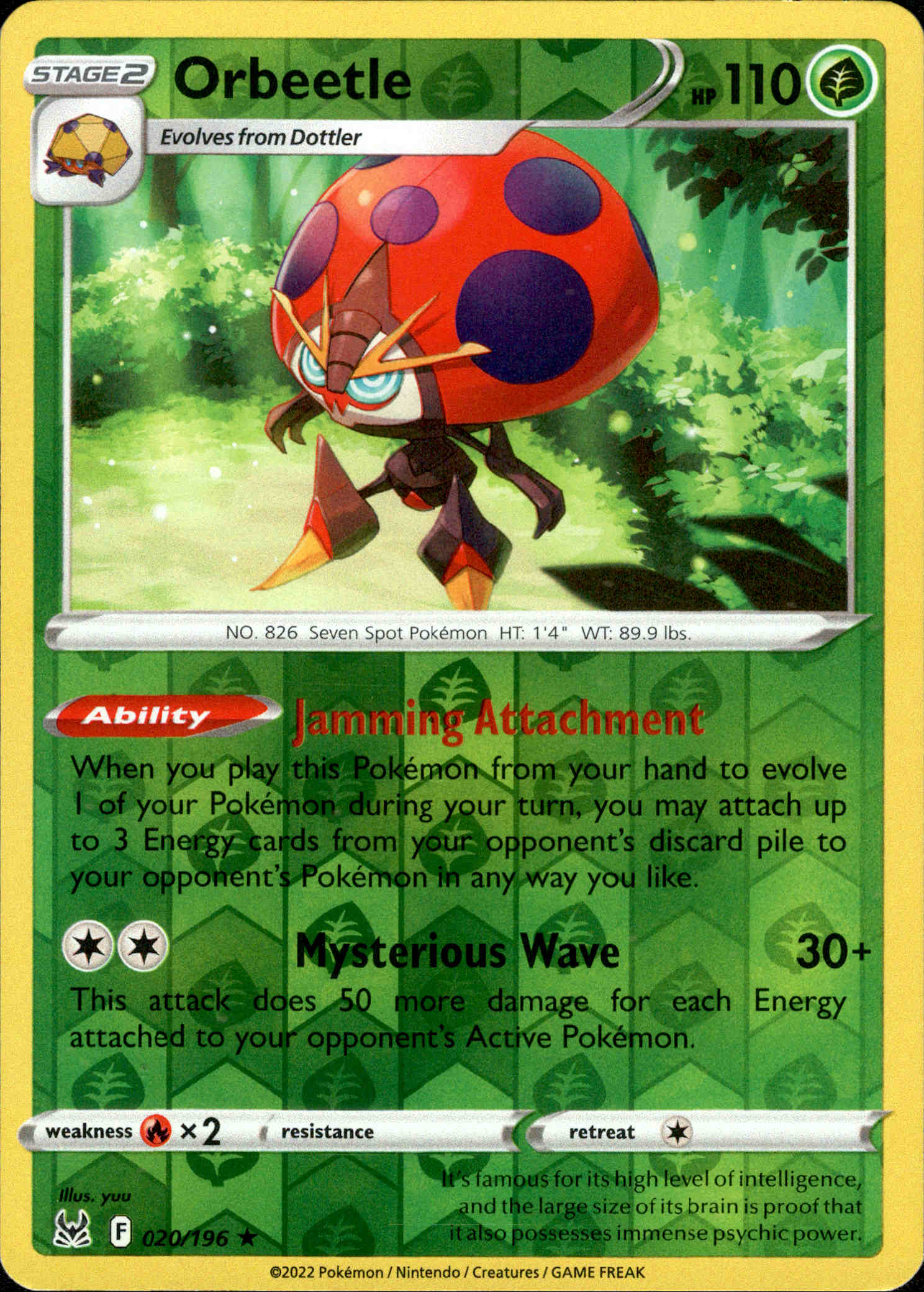 Orbeetle - 020/196 - Lost Origin - Reverse Holo