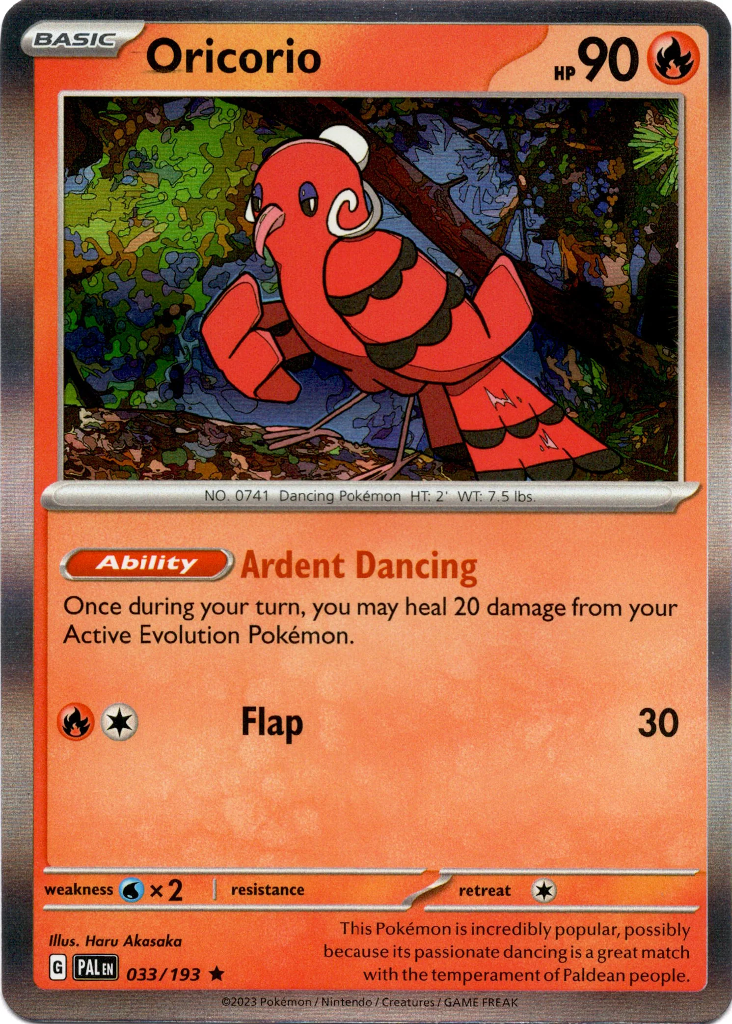 Oricorio - 033/193 - Paldea Evolved - Holo