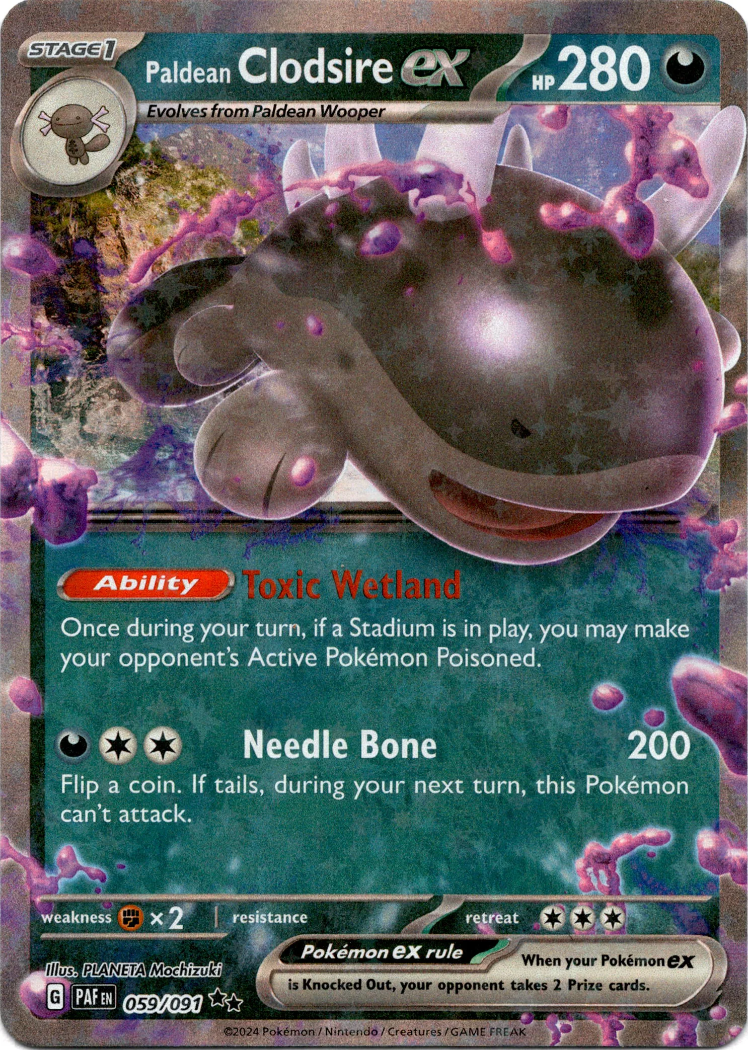 Paldean Clodsire ex - 059/091 - Paldean Fates - Holo