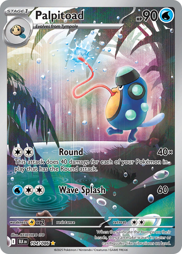Palpitoad - 104/086 - Black Bolt - Holo