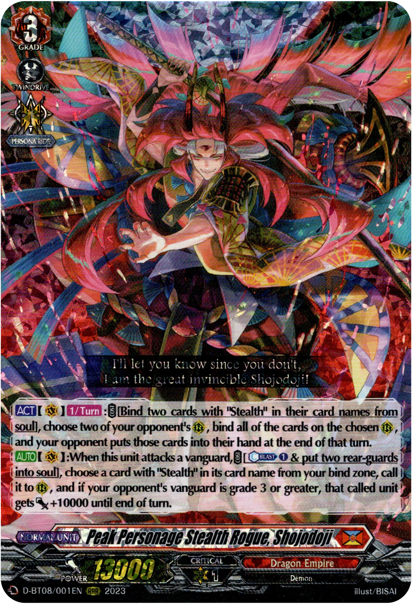 Peak Personage Stealth Rogue, Shojodoji - D-BT08/001EN - Minerva Rising