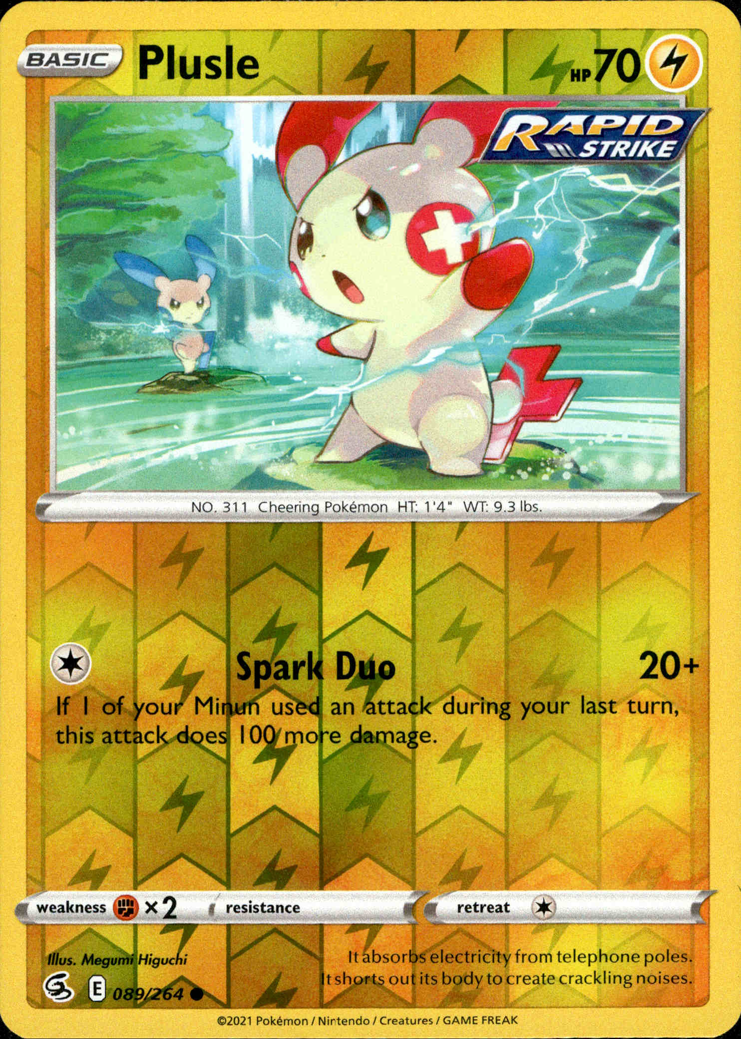 Plusle - 089/264 - Fusion Strike - Reverse Holo