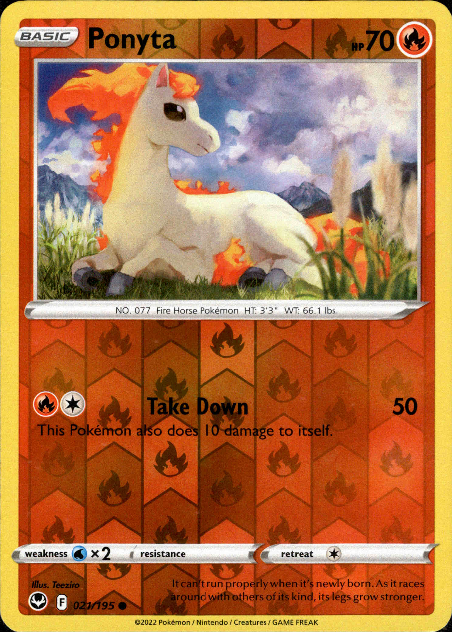 Ponyta - 021/195 - Silver Tempest - Reverse Holo