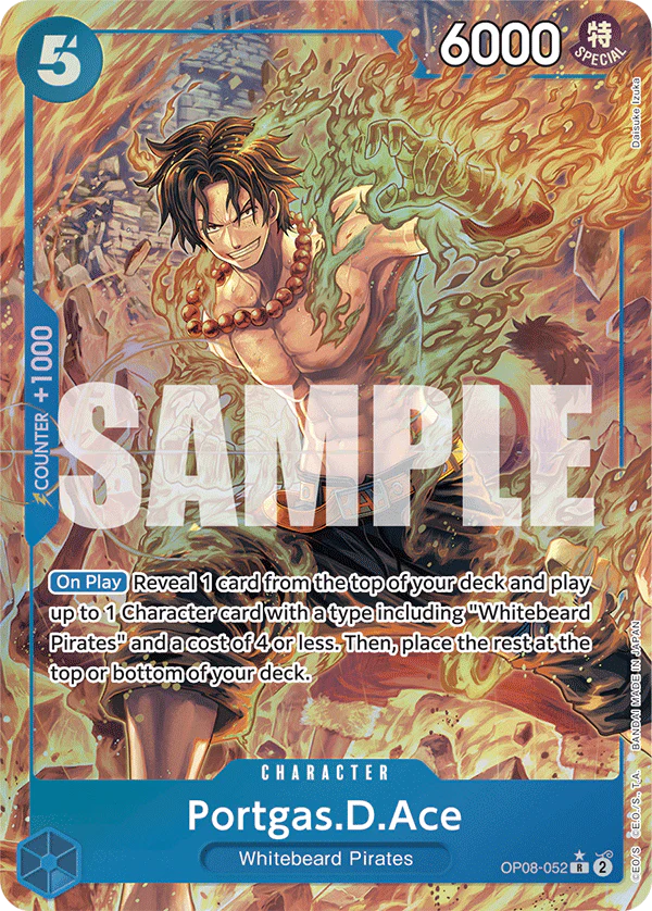 Portgas.D.Ace Alternate Art - OP08-052 R - Two Legends - Foil