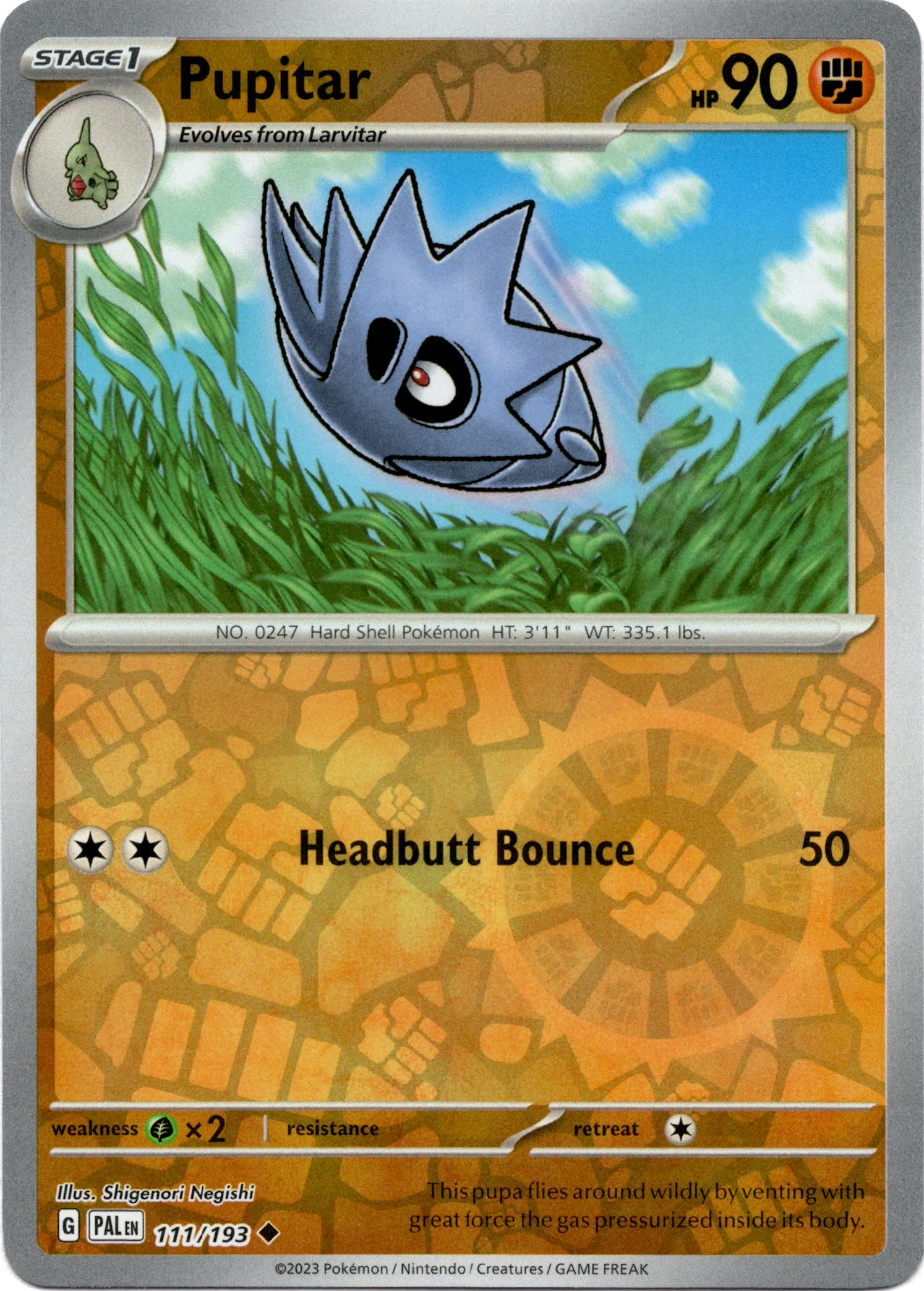Pupitar - 111/193 - Paldea Evolved - Reverse Holo