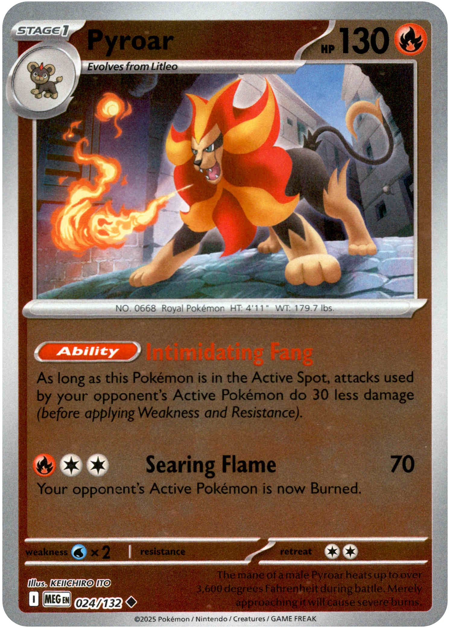 Pyroar - 024/132 - Mega Evolution - Reverse Holo