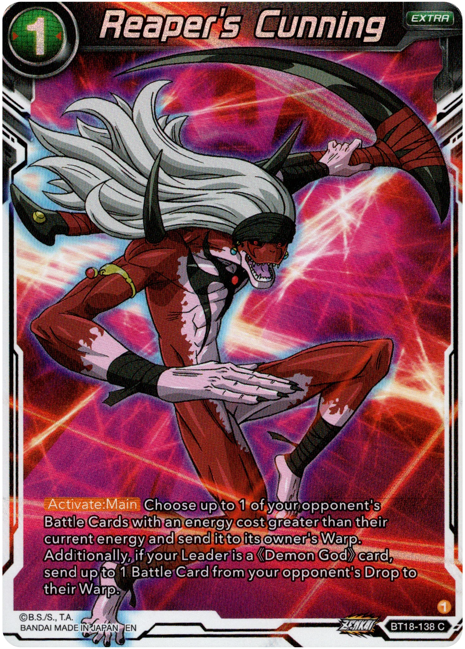 Reaper's Cunning - BT18-138 - Dawn of the Z-Legends - Parallel Foil
