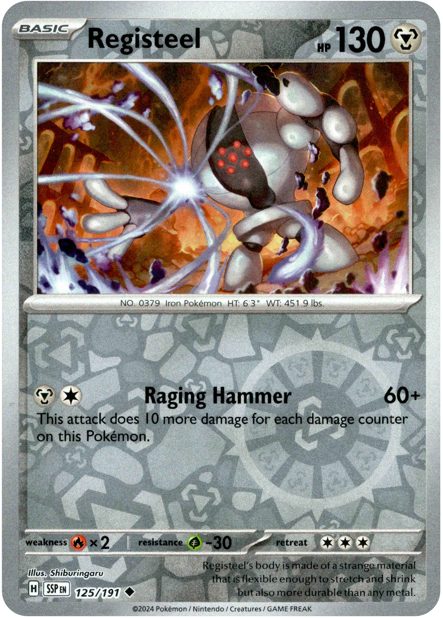 Registeel - 125/191 - Surging Sparks - Reverse Holo