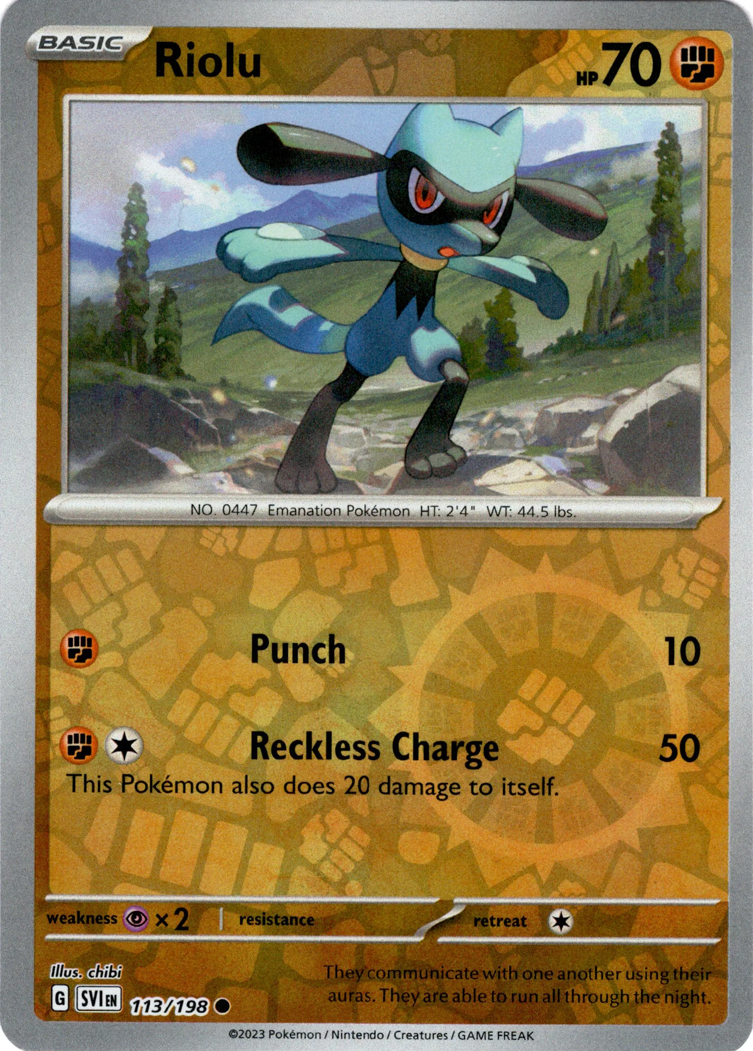 Riolu - 113/198 - Scarlet & Violet - Reverse Holo