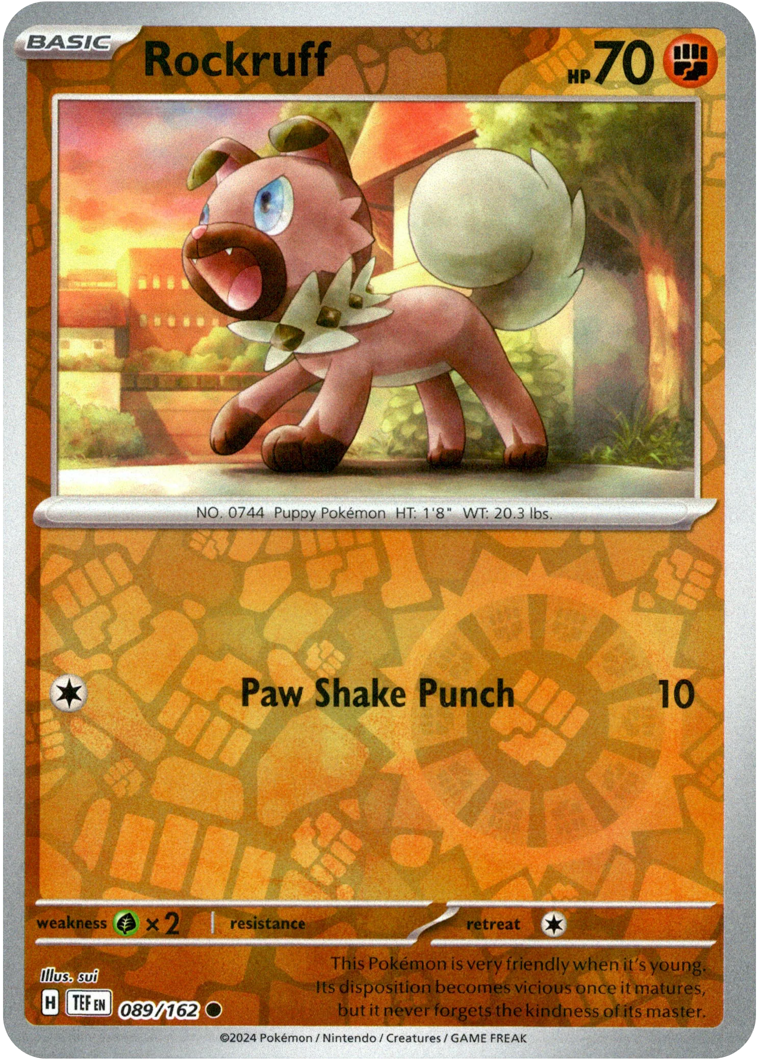Rockruff - 089/162 - Temporal Forces - Reverse Holo