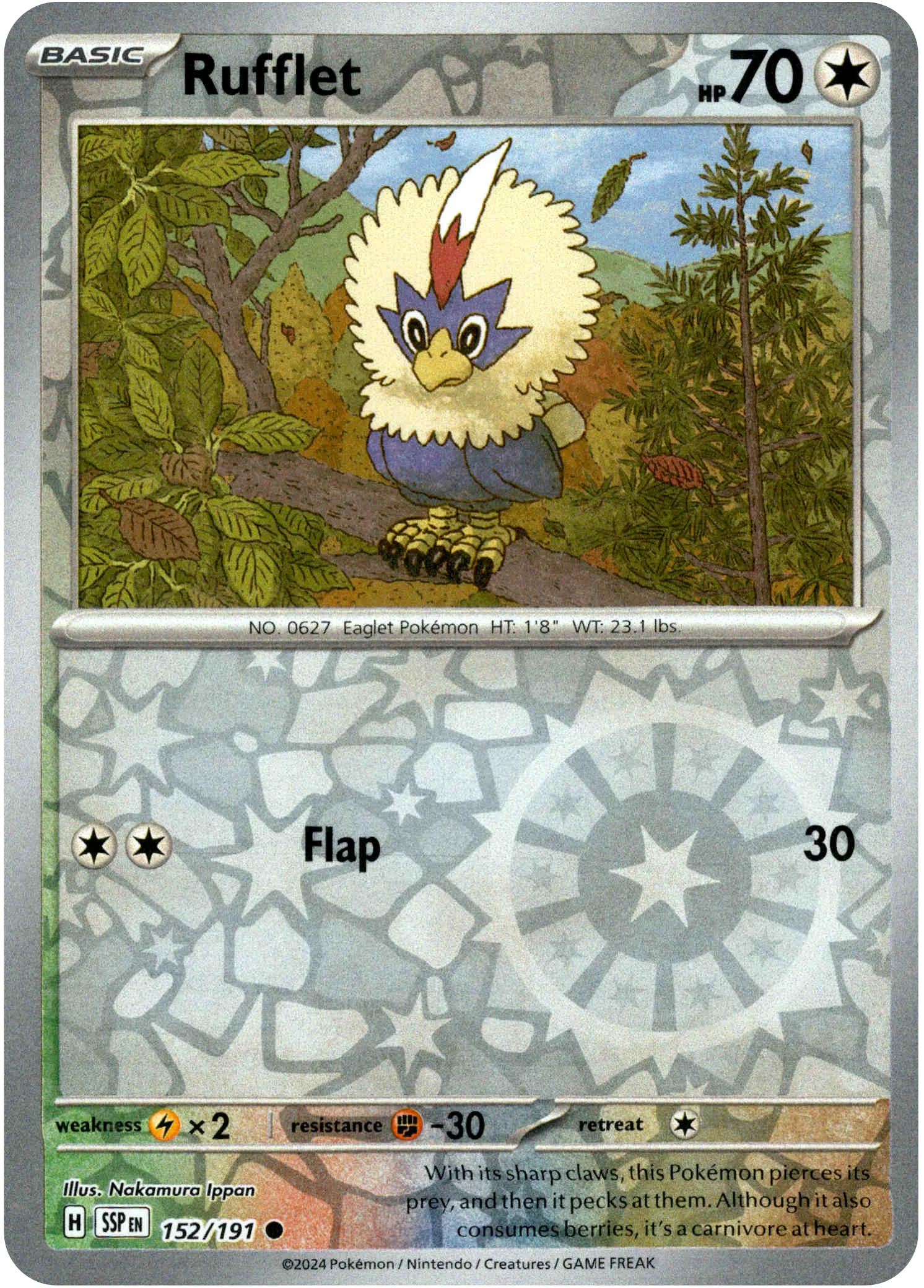 Rufflet - 152/191 - Surging Sparks - Reverse Holo