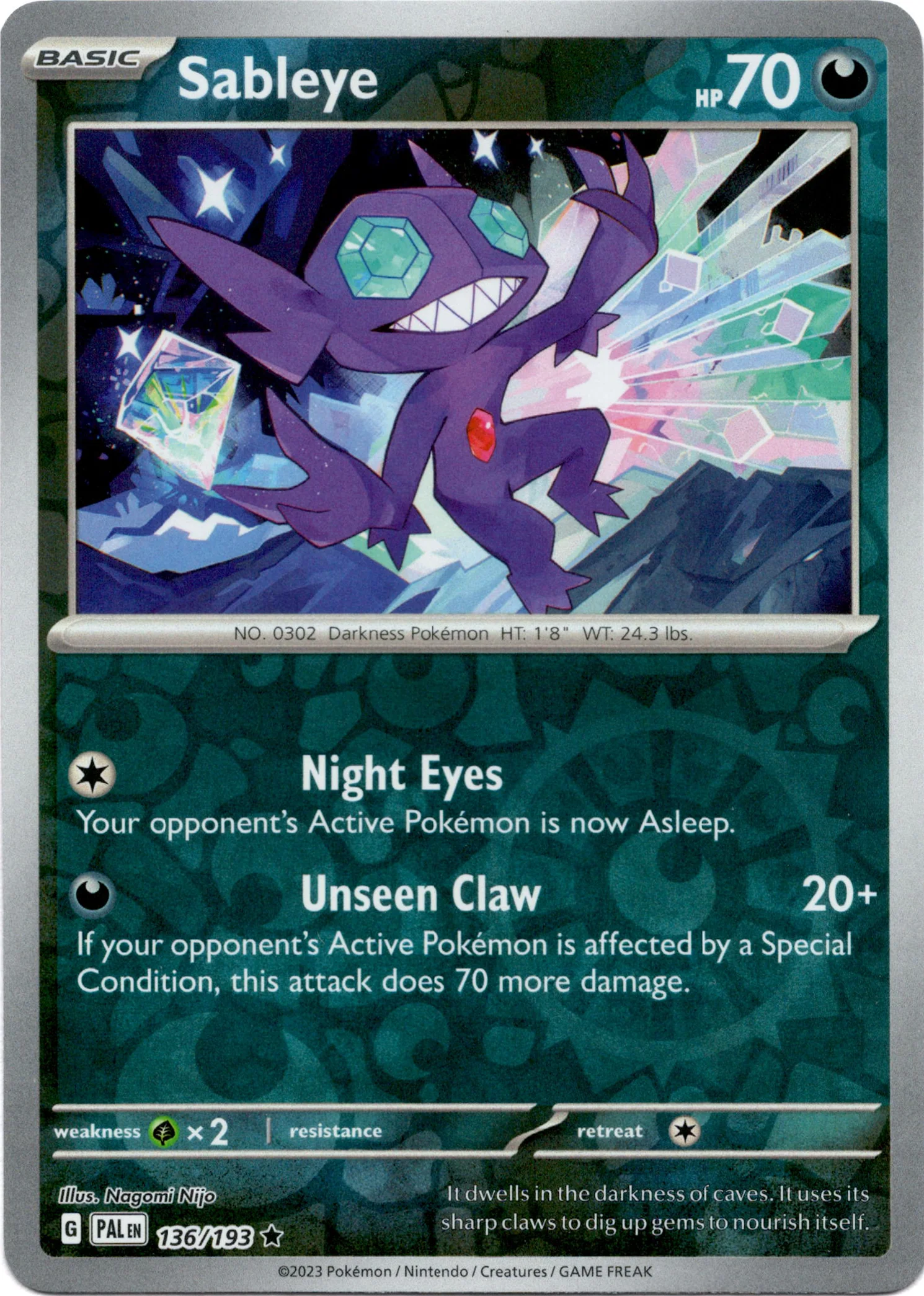 Sableye - 136/193 - Paldea Evolved - Reverse Holo