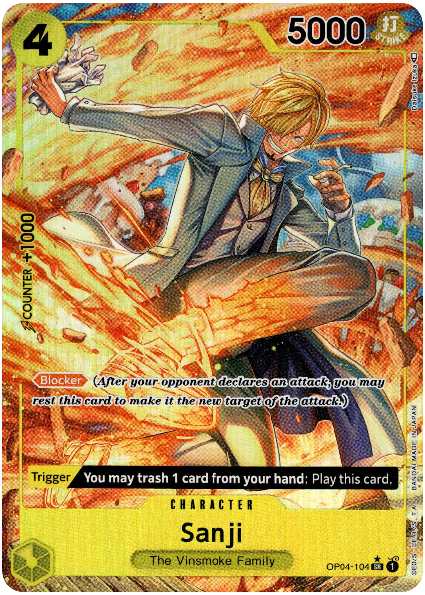Sanji Alternate Art - OP04-104 SR - Kingdoms of Intrigue - Foil