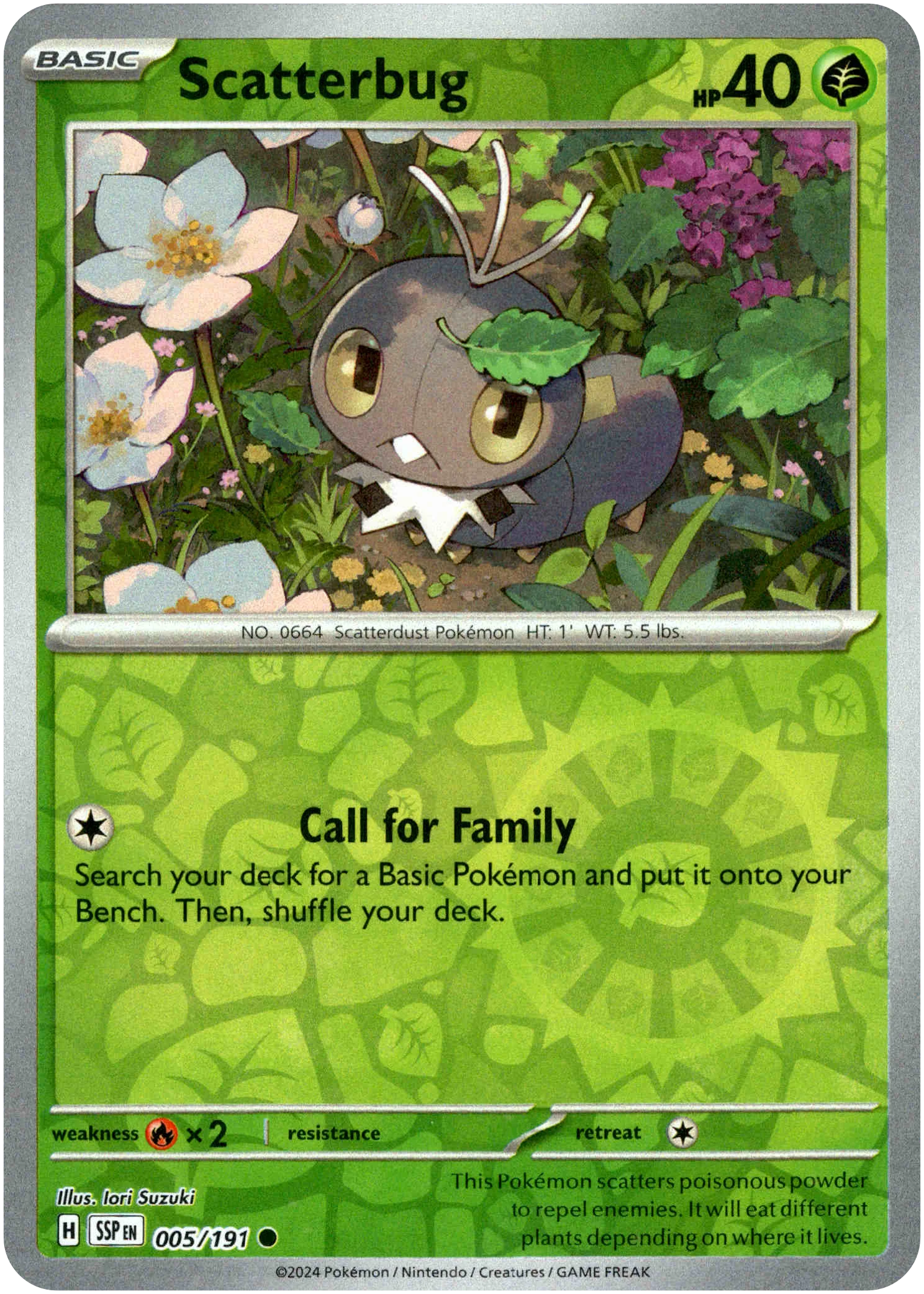 Scatterbug - 005/191 - Surging Sparks - Reverse Holo