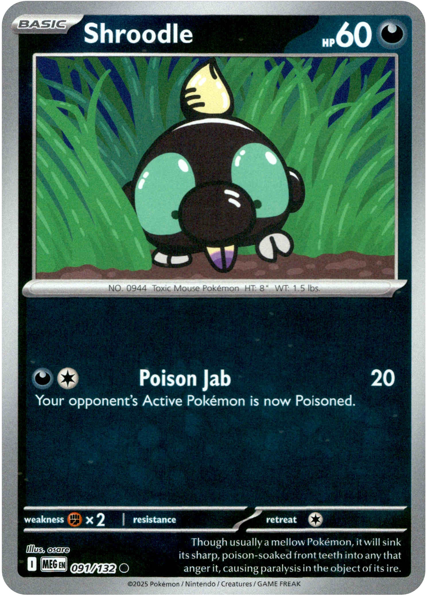 Shroodle - 091/132 - Mega Evolution - Reverse Holo