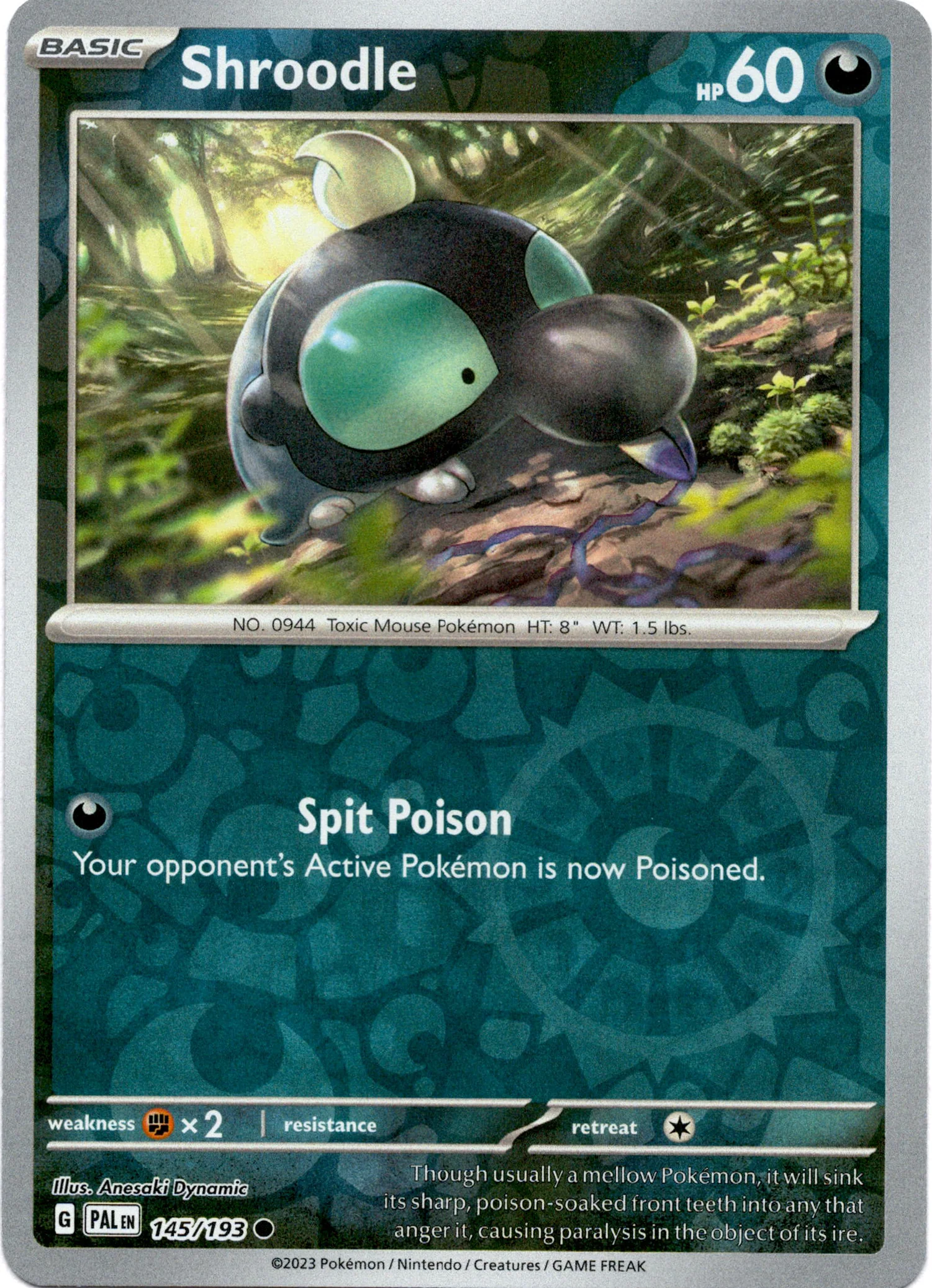 Shroodle - 145/193 - Paldea Evolved - Reverse Holo