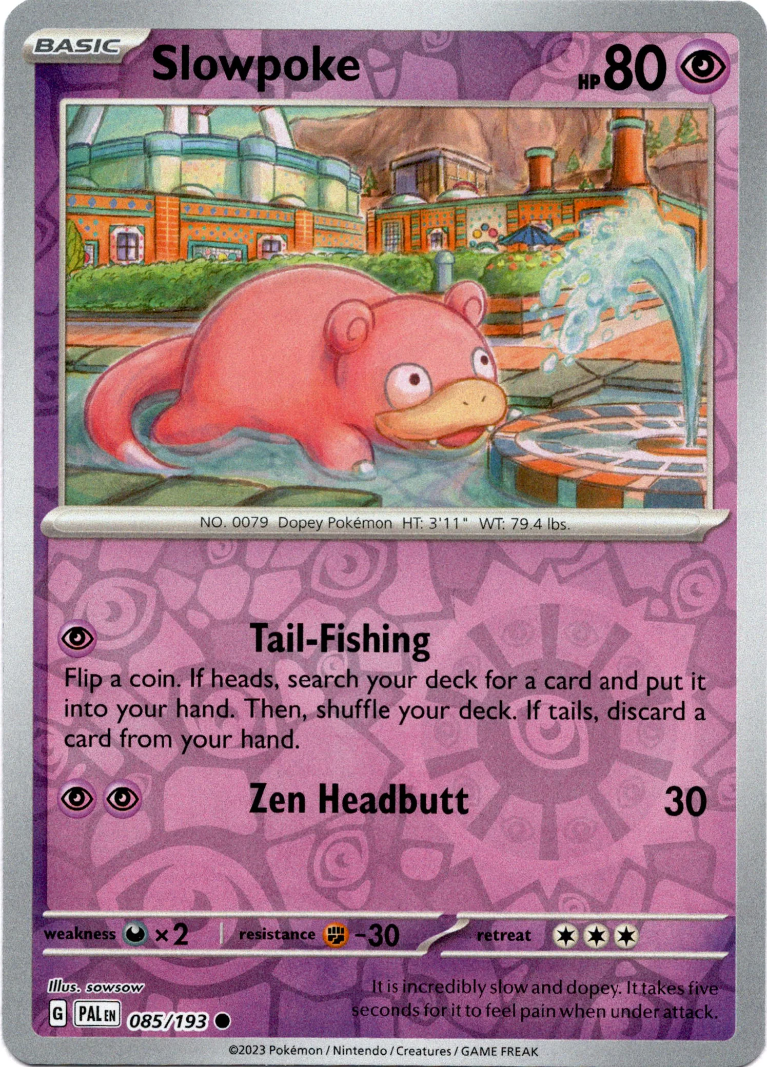 Slowpoke - 085/193 - Paldea Evolved - Reverse Holo