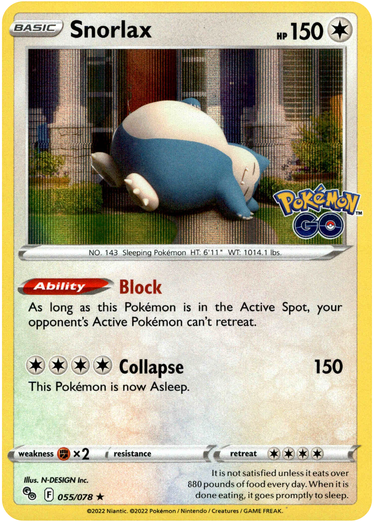Snorlax - 055/078 - Pokemon Go - Holo