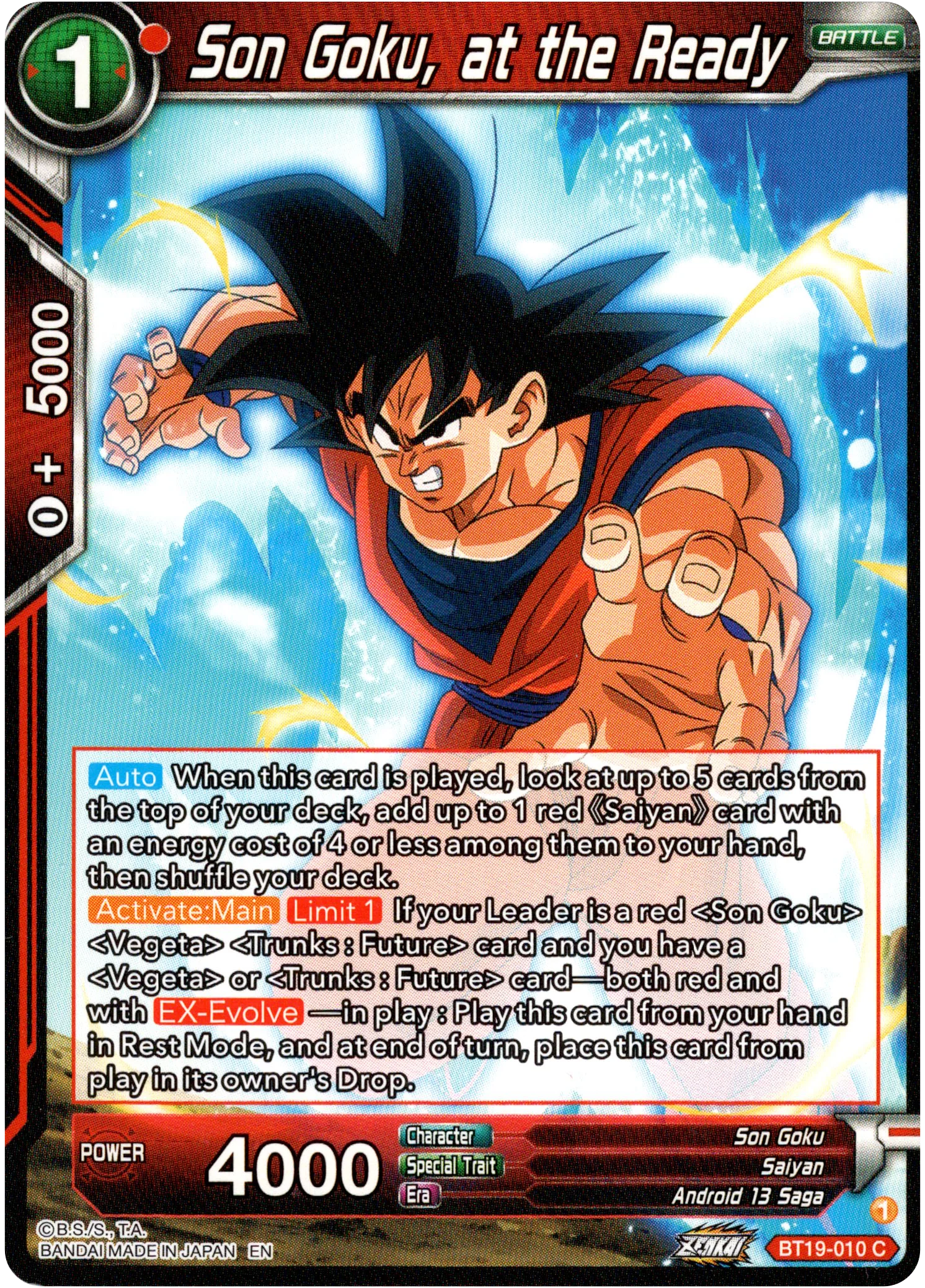 Son Goku, at the Ready - BT19-010 - Fighter's Ambition