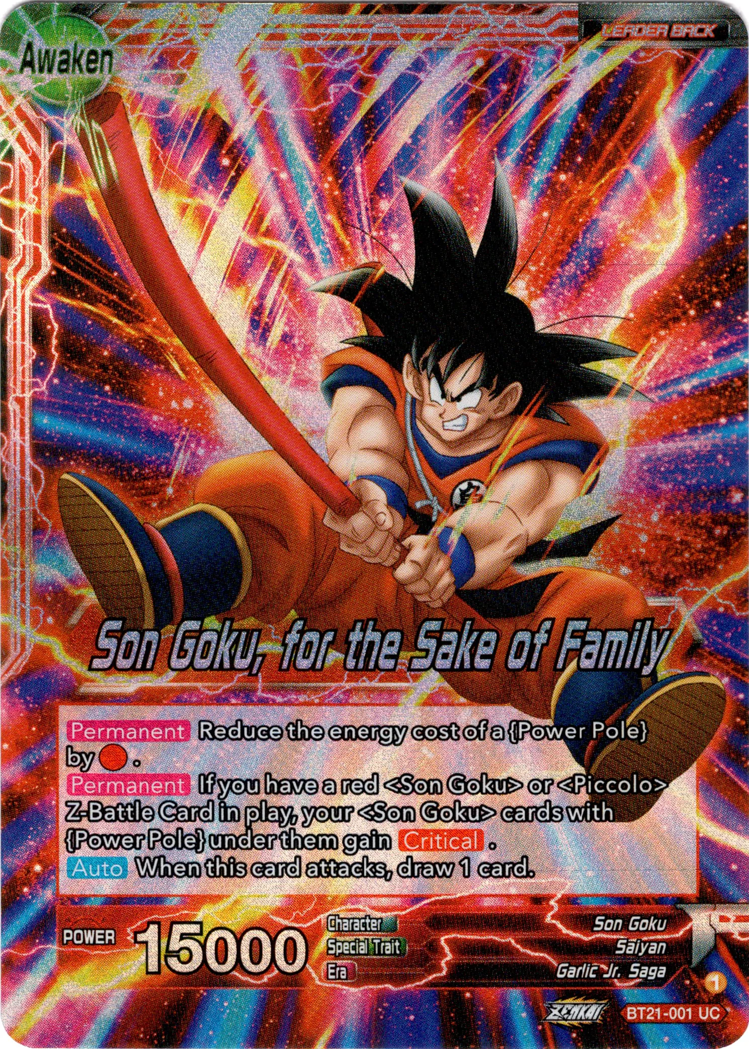 Son Goku // Son Goku, for the Sake of Family - BT21-001 - Wild Resurgence - Foil