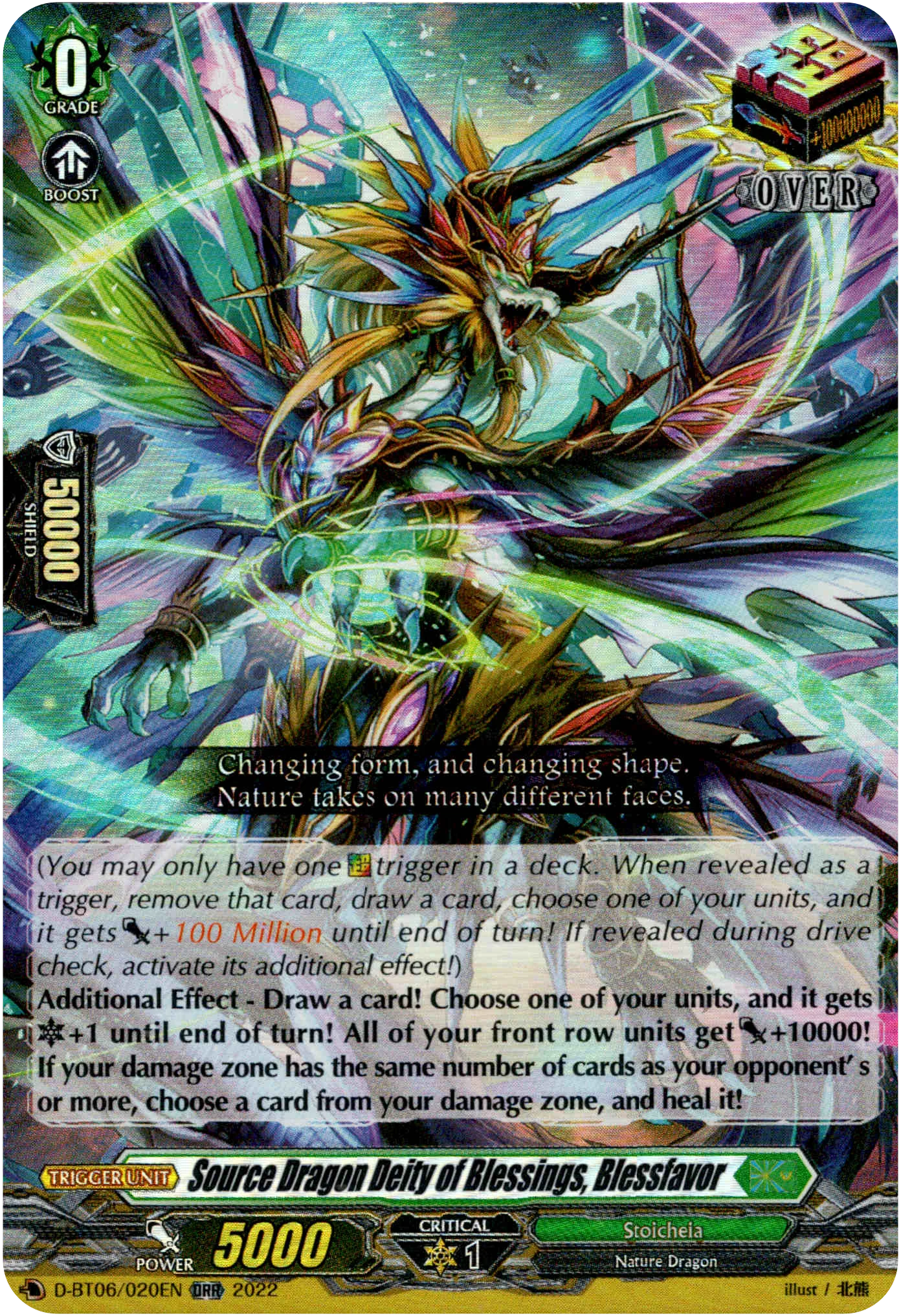 Source Dragon Deity of Blessings, Blessfavor - D-BT06/020EN - Blazing Dragon Reborn