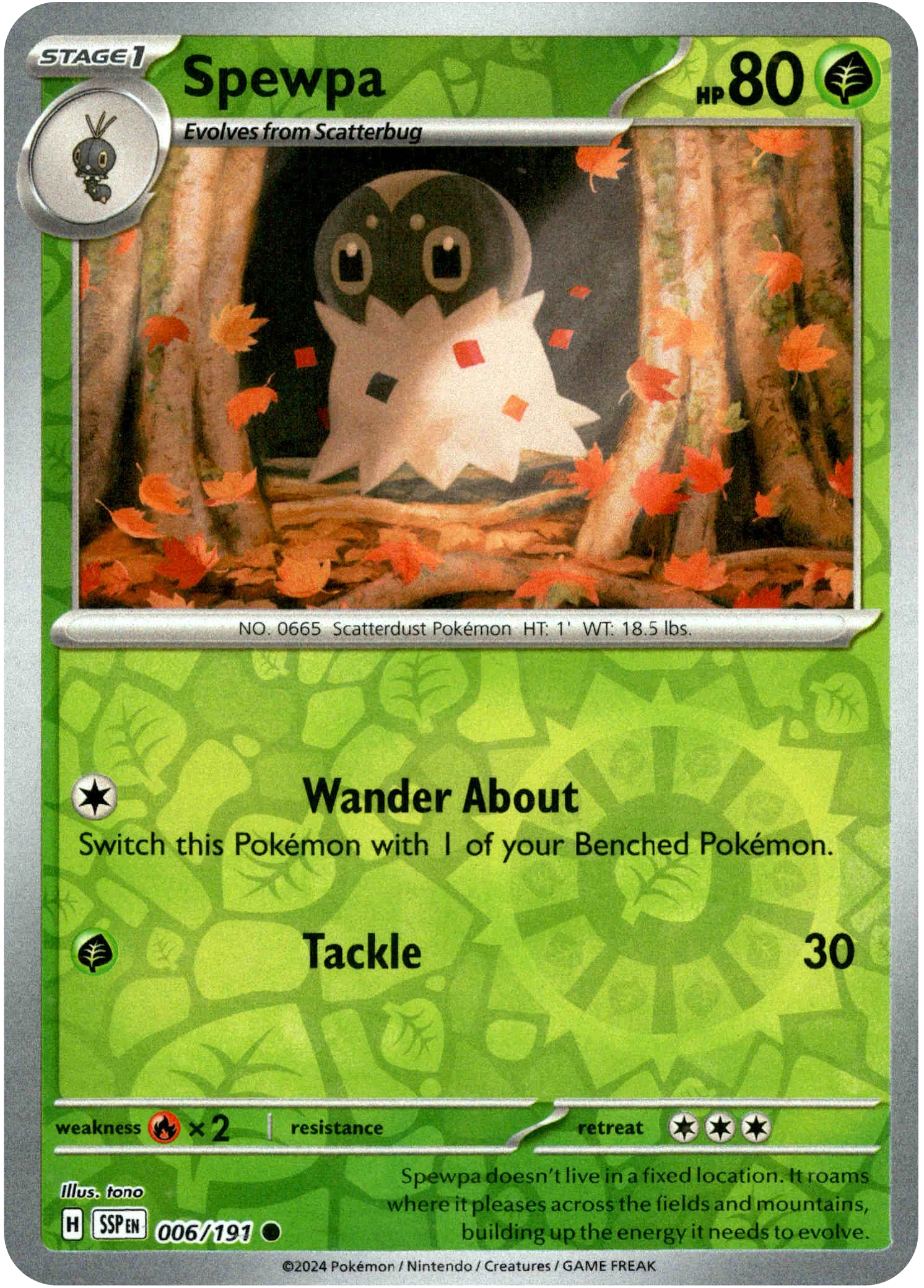 Spewpa - 006/191 - Surging Sparks - Reverse Holo