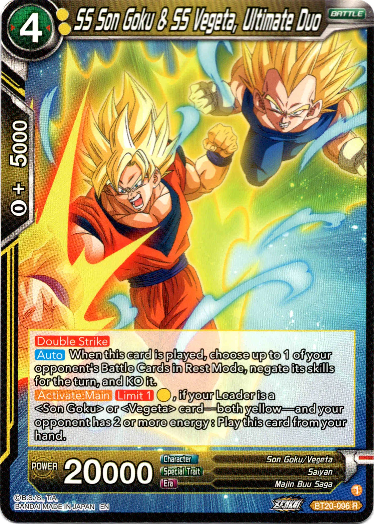 SS Son Goku & SS Vegeta, Ultimate Duo - BT20-096 R - Power Absorbed