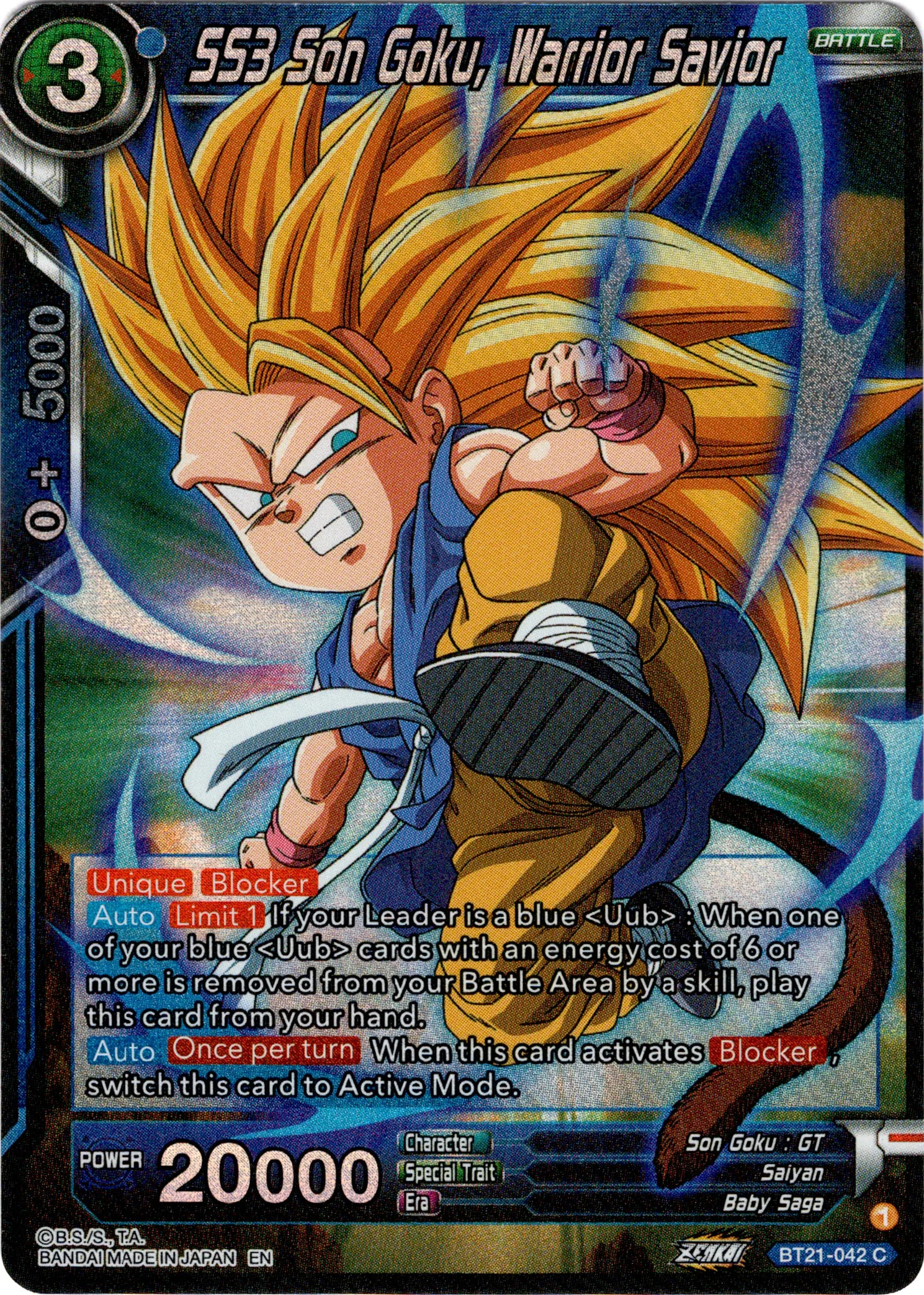 SS3 Son Goku, Warrior Savior - BT21-042 - Wild Resurgence - Foil
