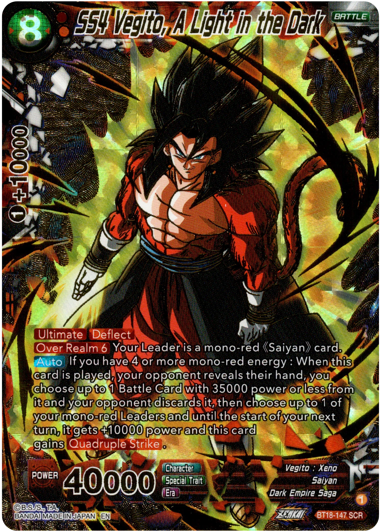 SS4 Vegito, A Light in the Dark - BT18-147 - Dawn of the Z-Legends