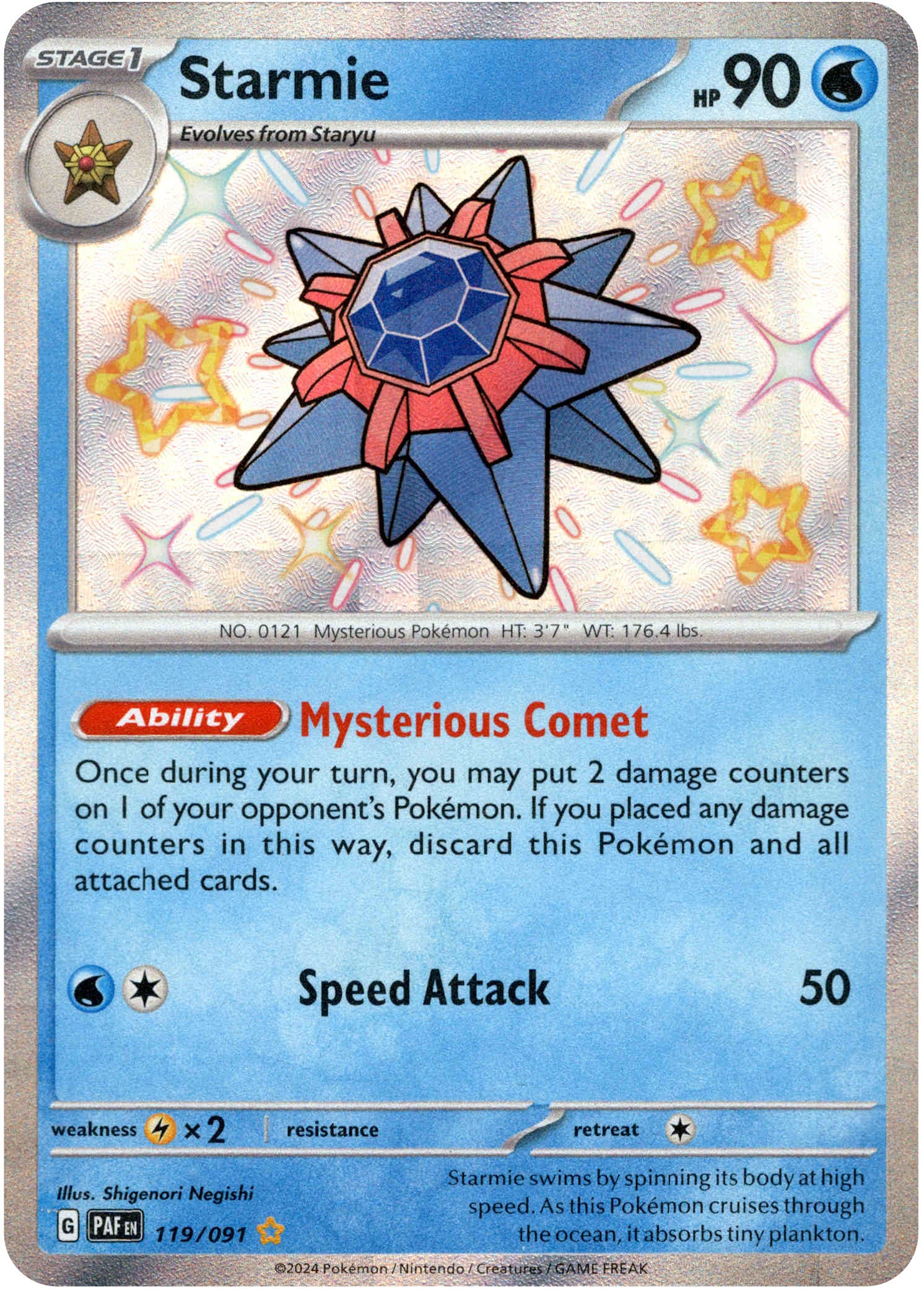 Starmie - 119/091 - Paldean Fates - Holo