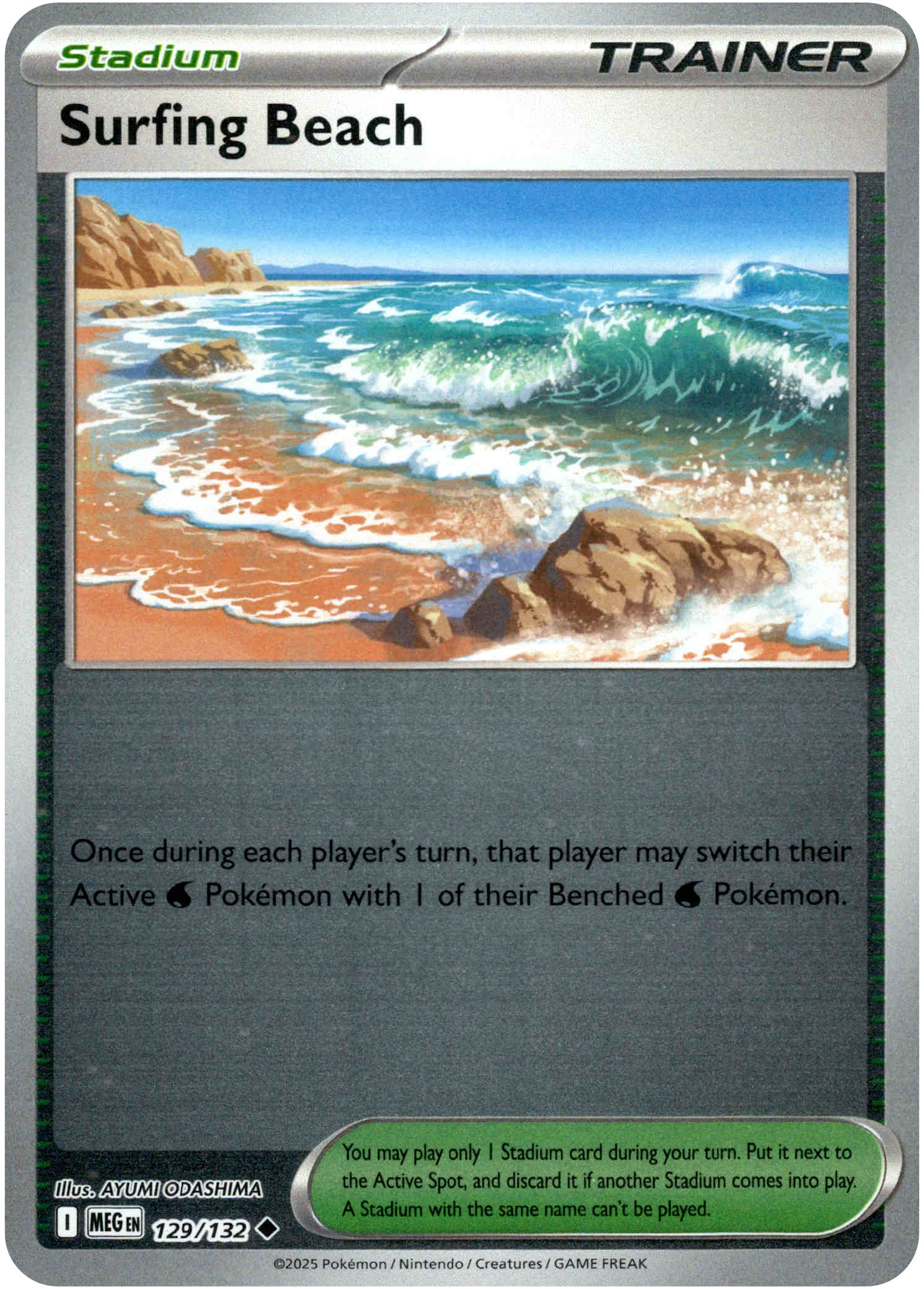 Surfing Beach - 129/132 - Mega Evolution - Reverse Holo