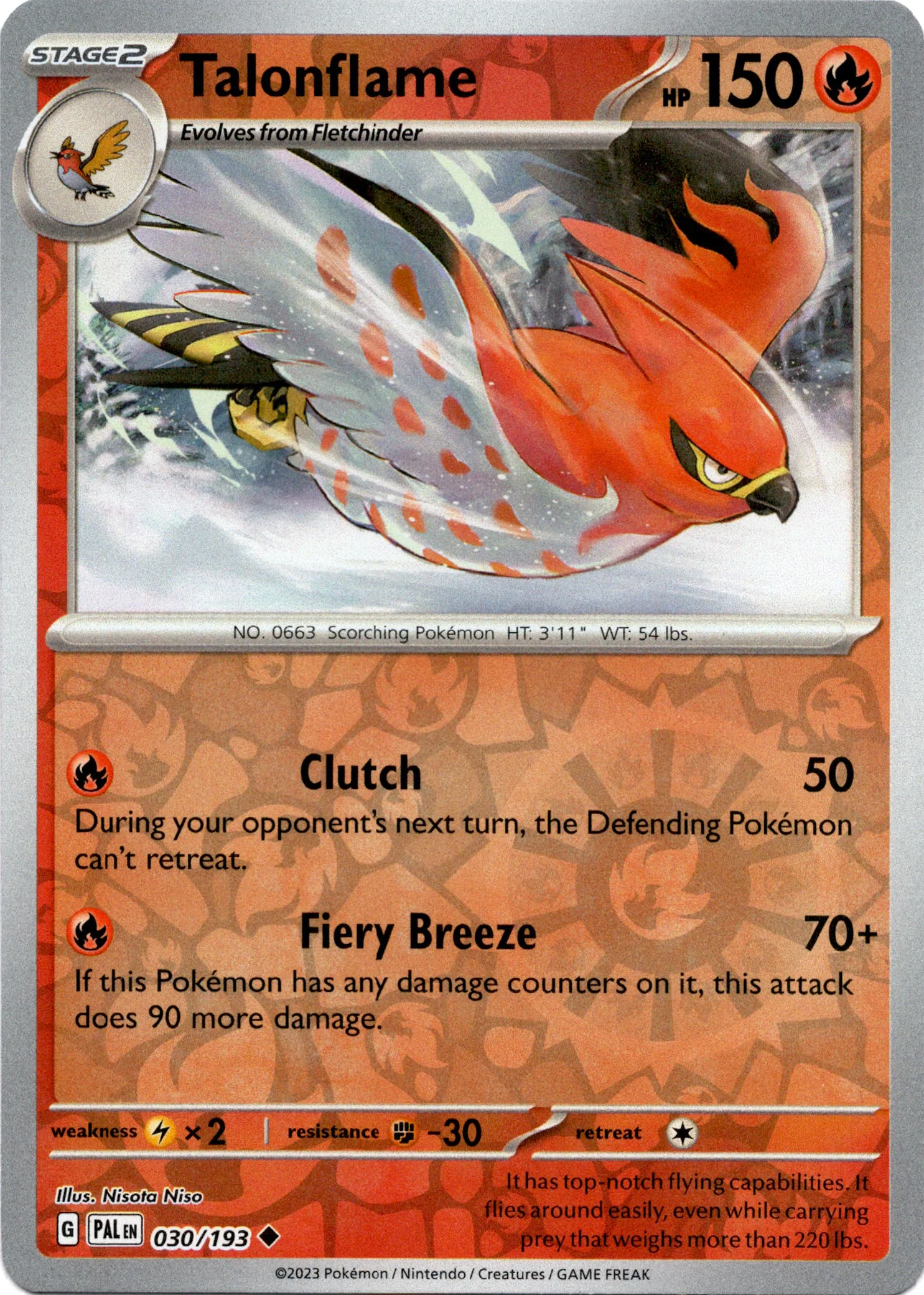 Talonflame - 030/193 - Paldea Evolved - Reverse Holo