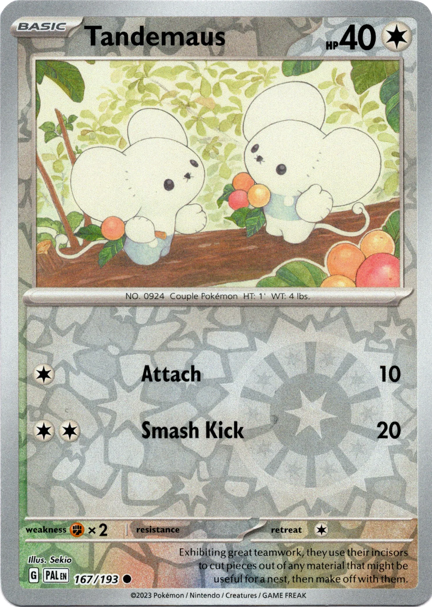 Tandemaus - 167/193 - Paldea Evolved - Reverse Holo