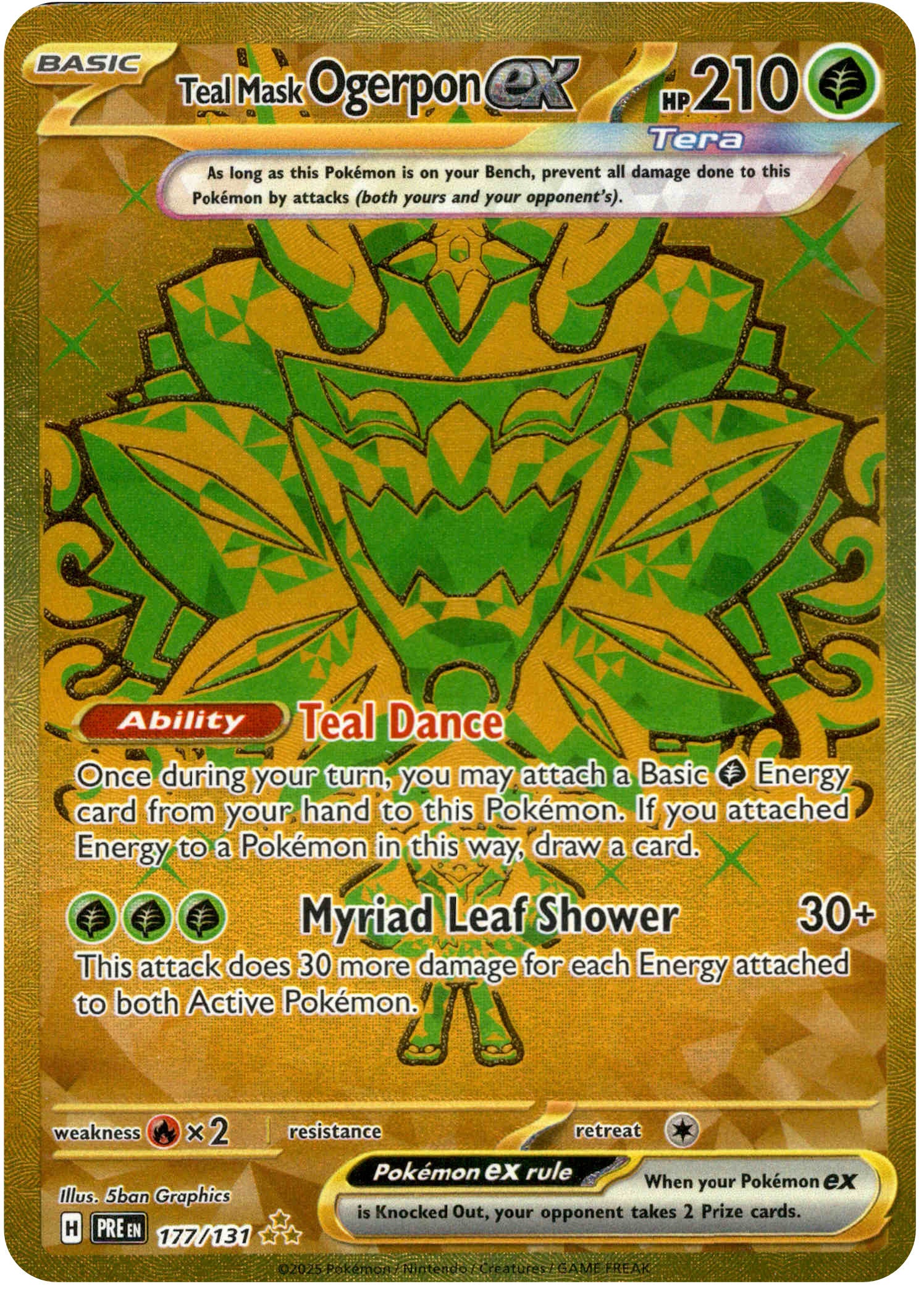 Teal Mask Ogerpon ex - 177/131 - Prismatic Evolutions - Holo
