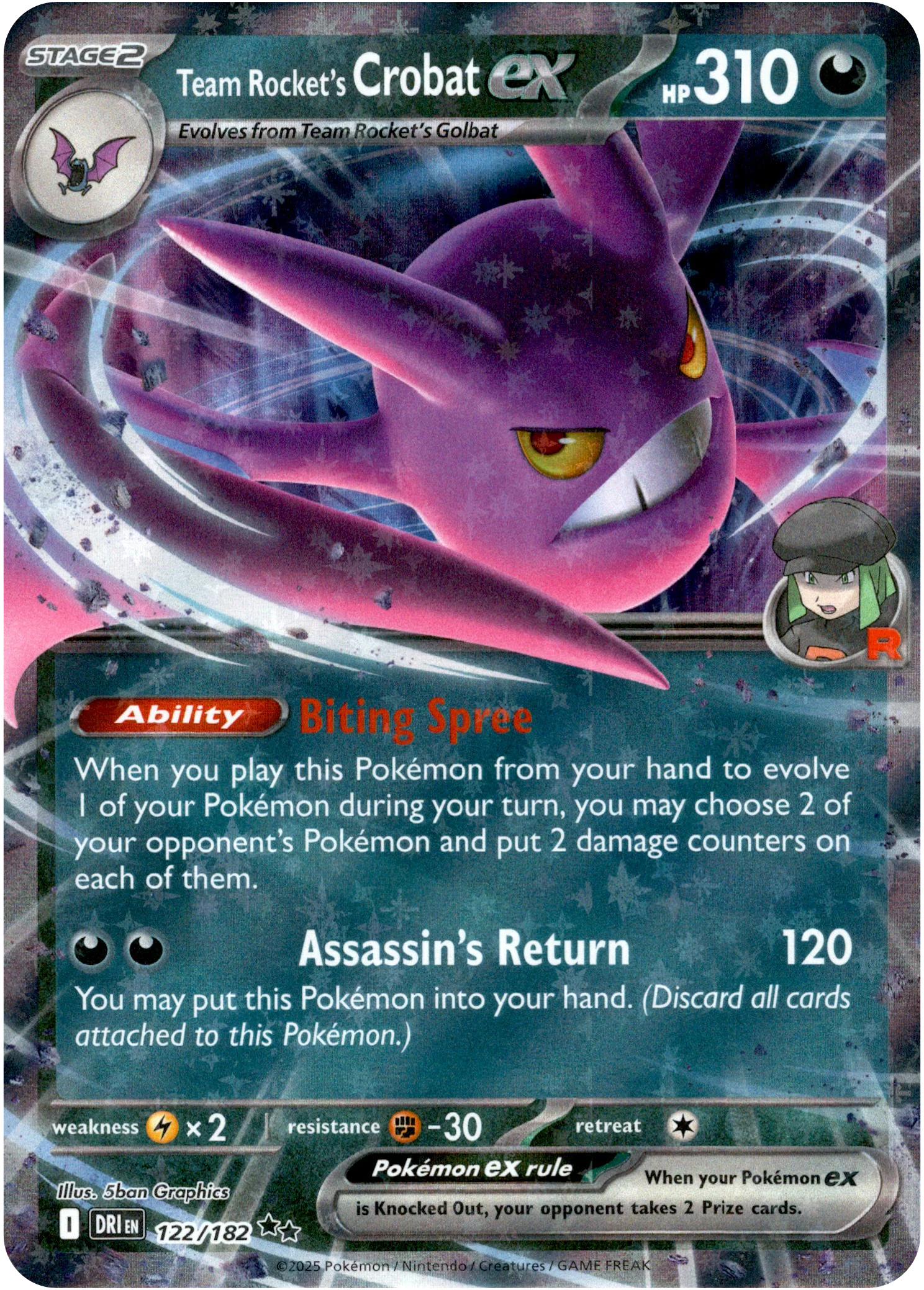 Team Rocket's Crobat ex - 122/182 - Destined Rivals - Holo