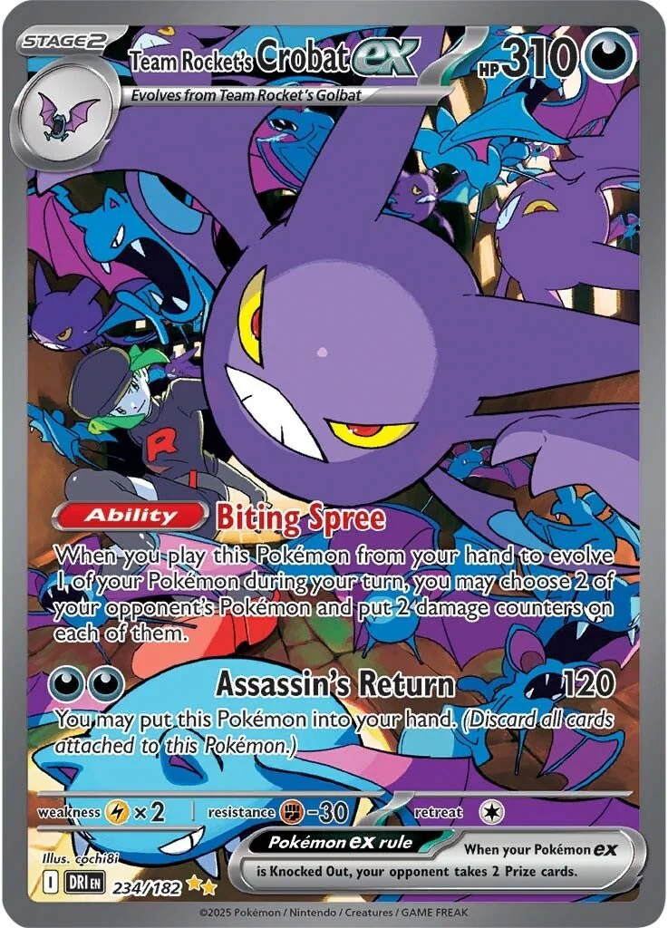 Team Rocket's Crobat ex - 234/182 - Destined Rivals - Holo