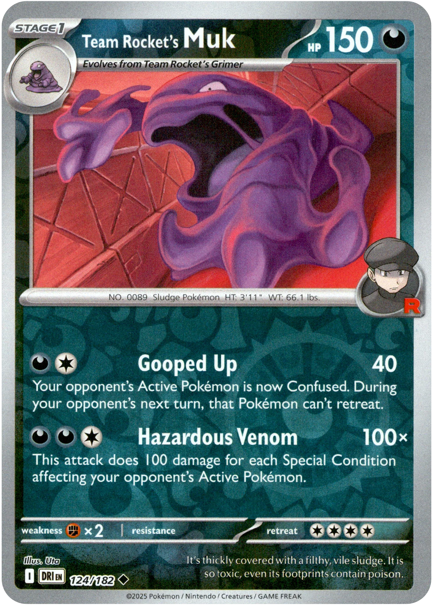Team Rocket's Muk - 124/182 - Destined Rivals - Reverse Holo