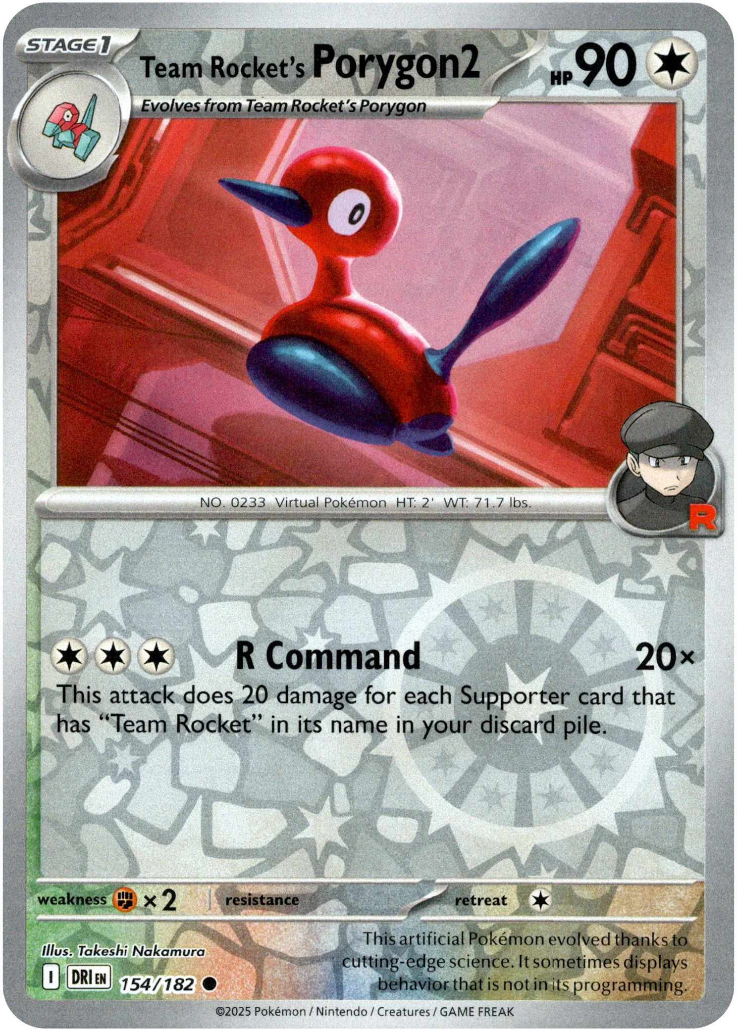 Team Rocket's Porygon2 - 154/182 - Destined Rivals - Reverse Holo