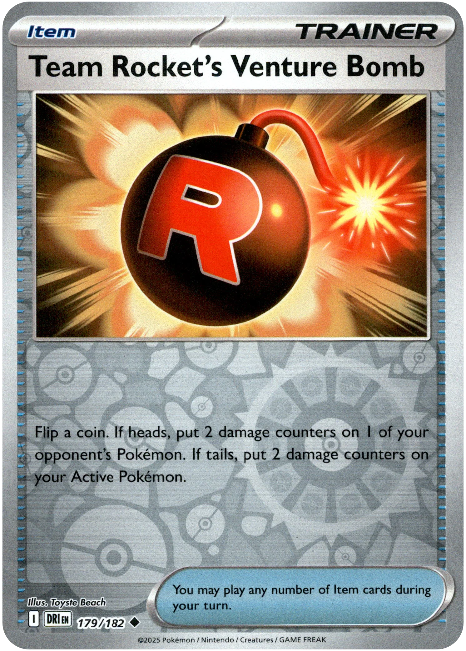 Team Rocket's Venture Bomb - 179/182 - Destined Rivals - Reverse Holo