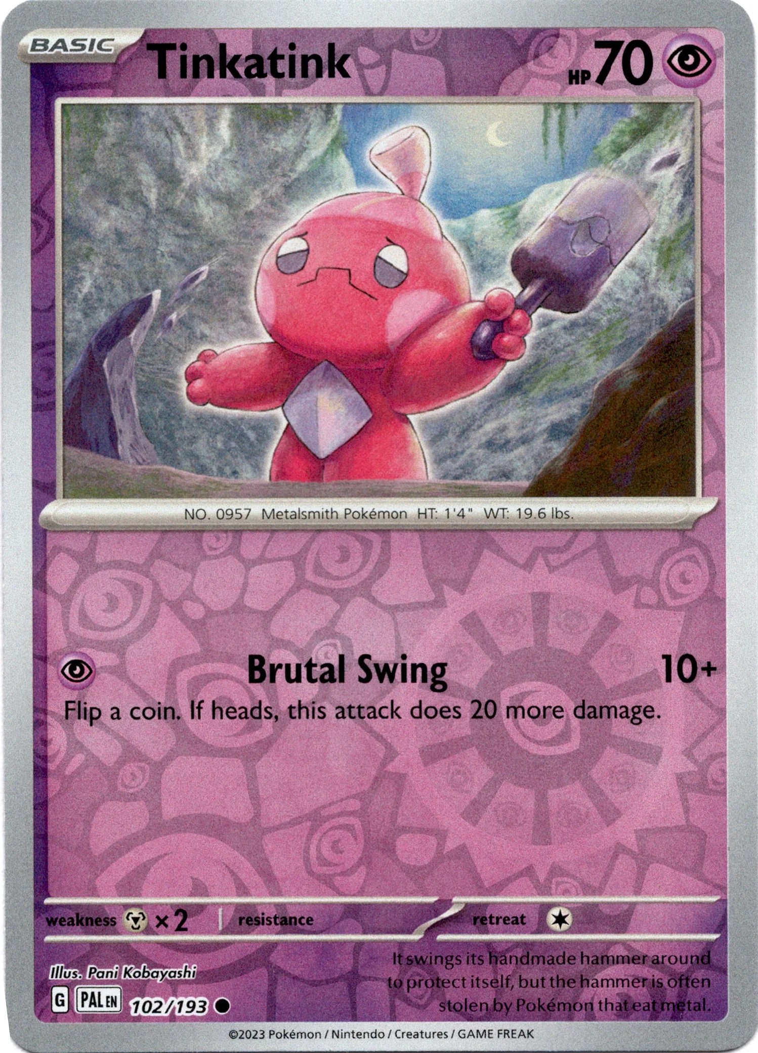 Tinkatink - 102/193 - Paldea Evolved - Reverse Holo