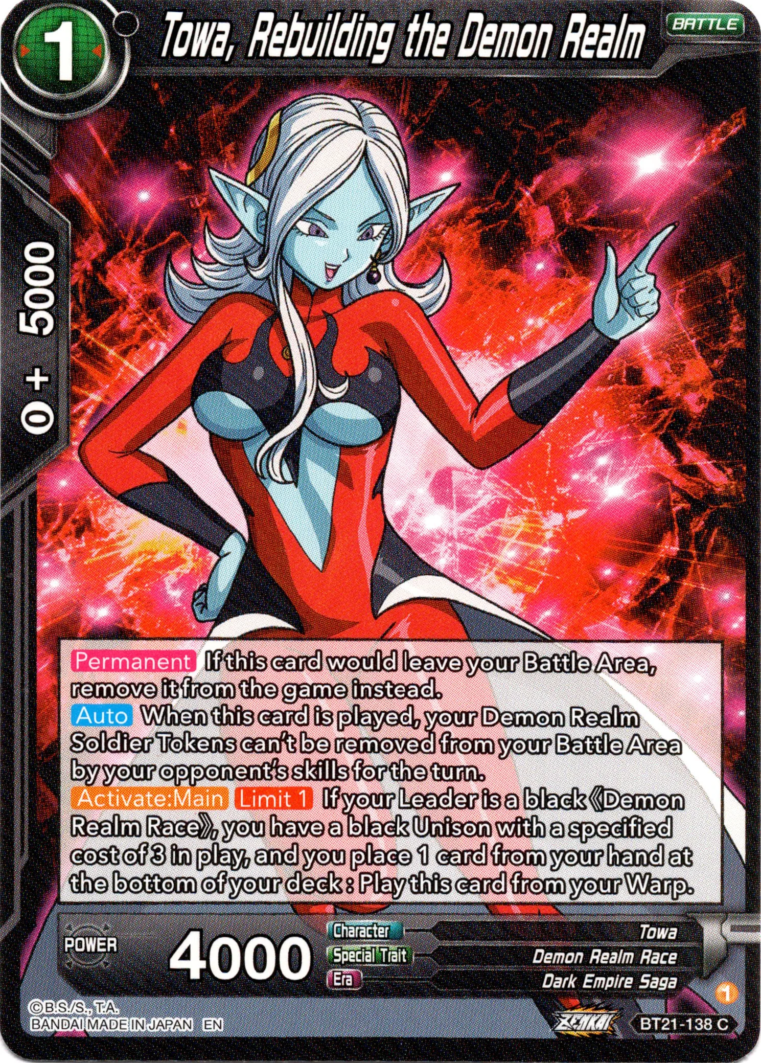 Towa, Rebuilding the Demon Realm - BT21-138 - Wild Resurgence
