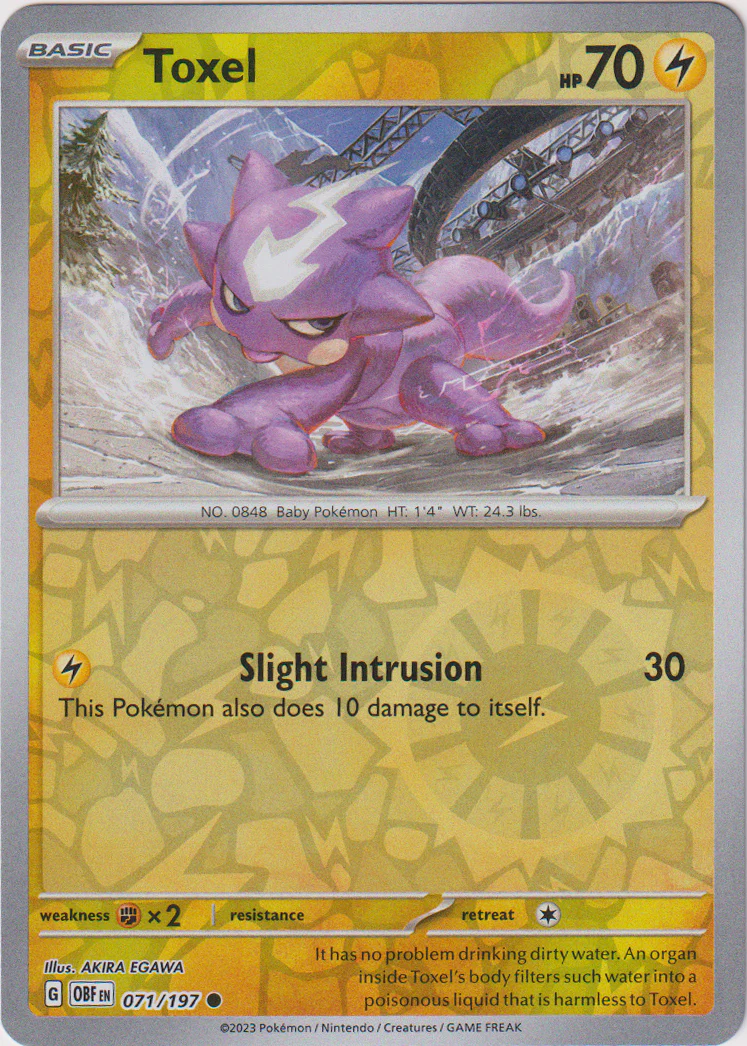 Toxel - 071/197 - Obsidian Flames - Reverse Holo