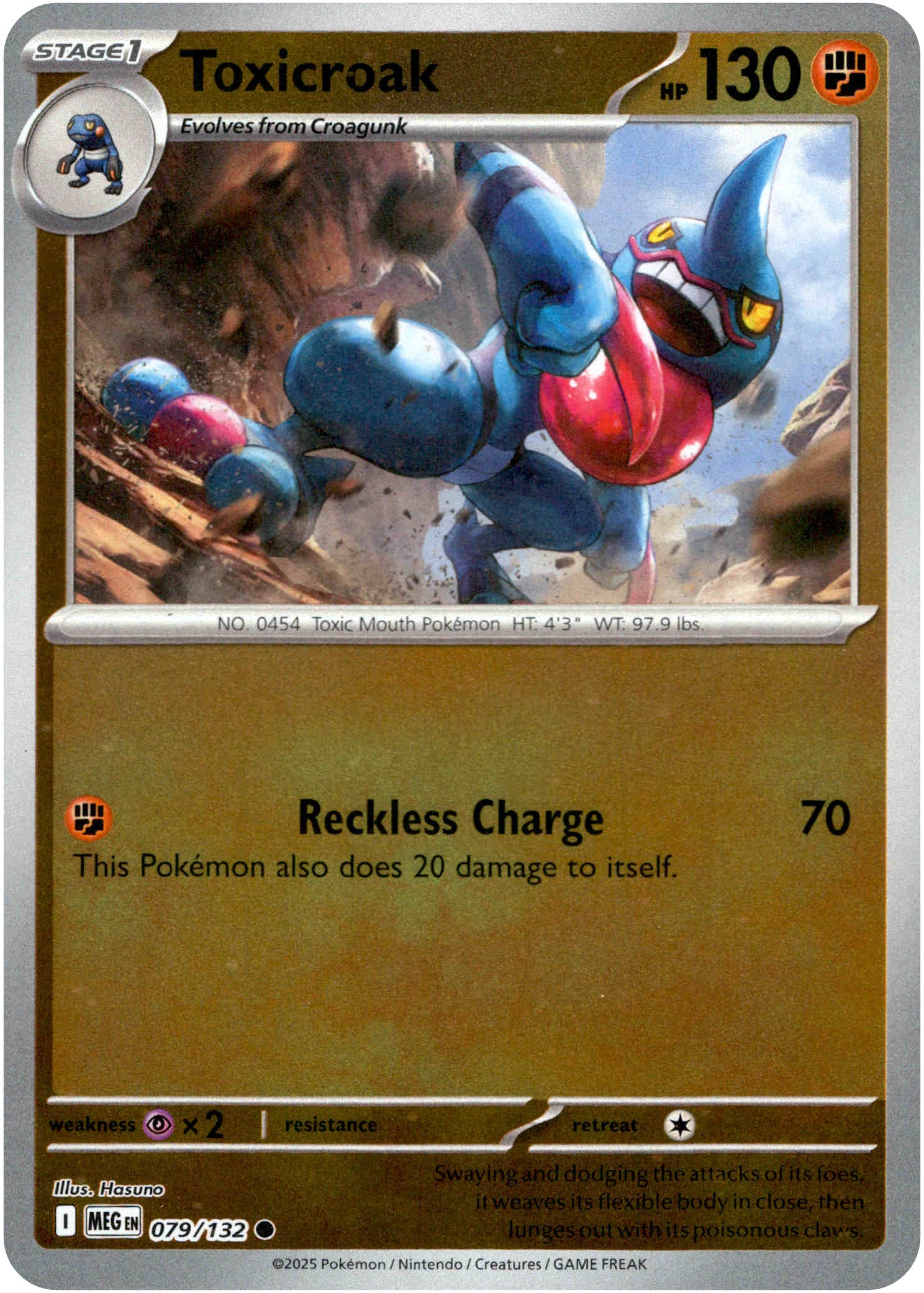 Toxicroak - 079/132 - Mega Evolution - Reverse Holo