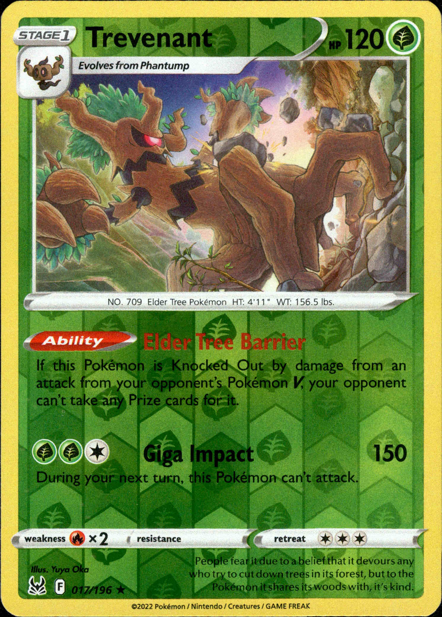Trevenant - 017/196 - Lost Origin - Reverse Holo