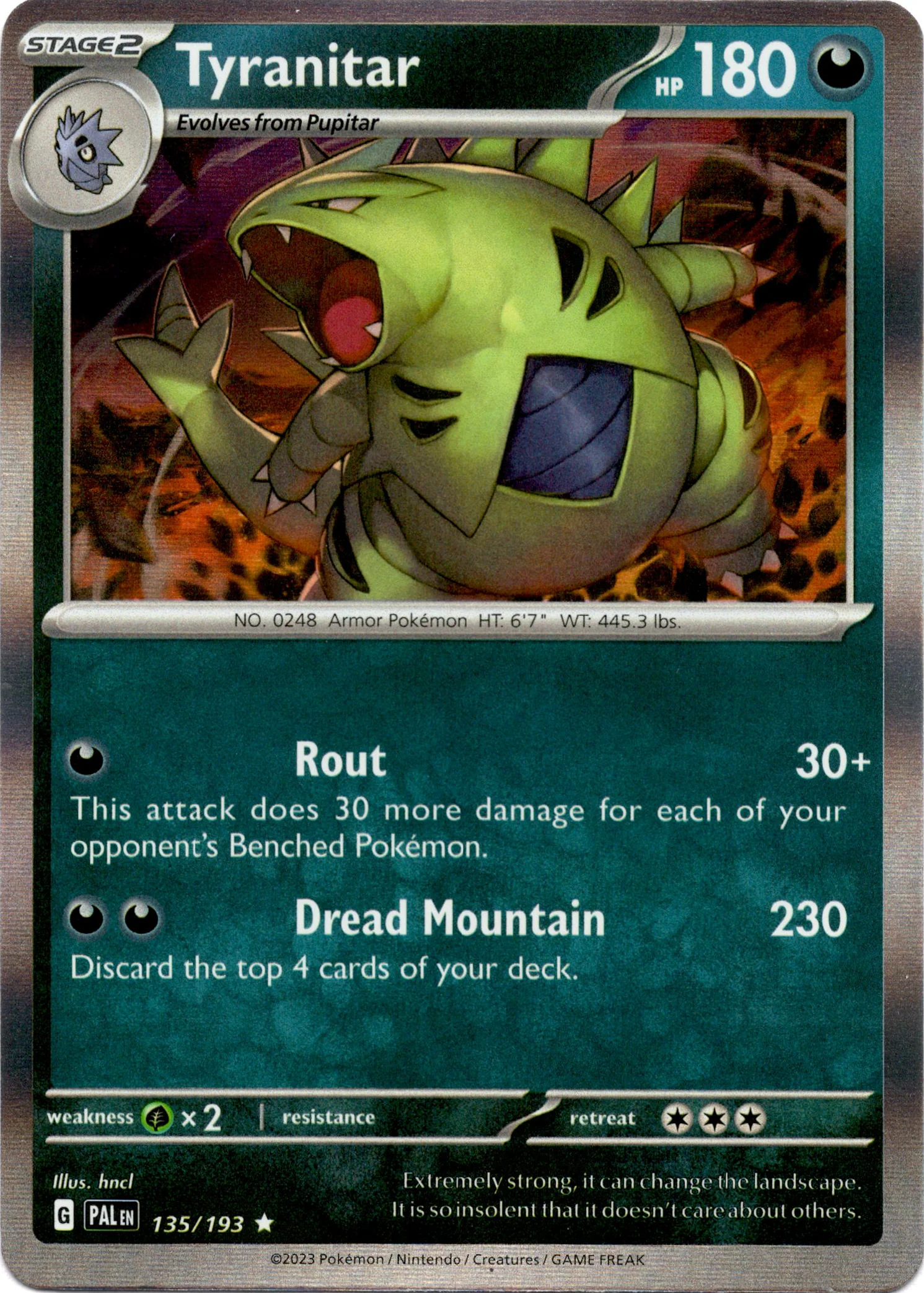 Tyranitar - 135/193 - Paldea Evolved - Holo