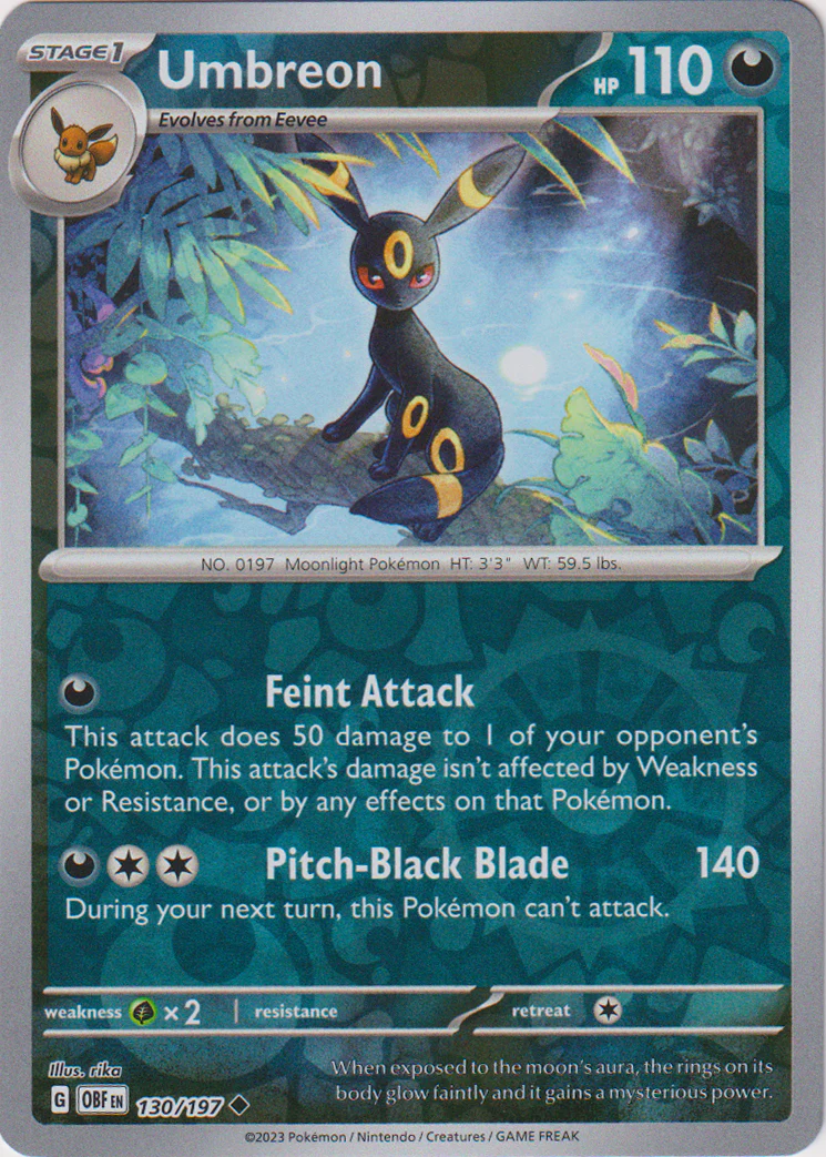 Umbreon - 130/197 - Obsidian Flames - Reverse Holo