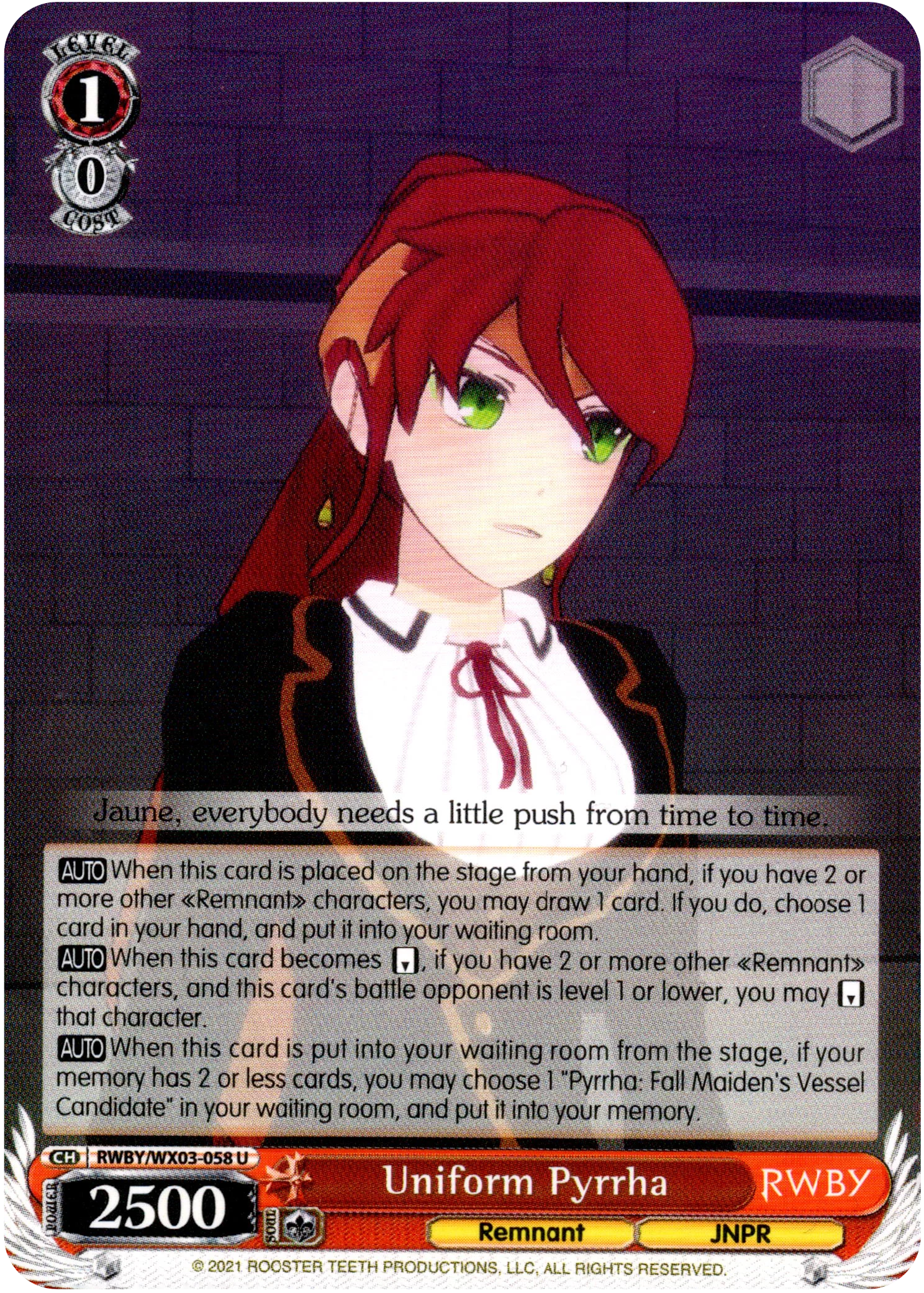 Uniform Pyrrha - RWBY/WX03-058 - RWBY