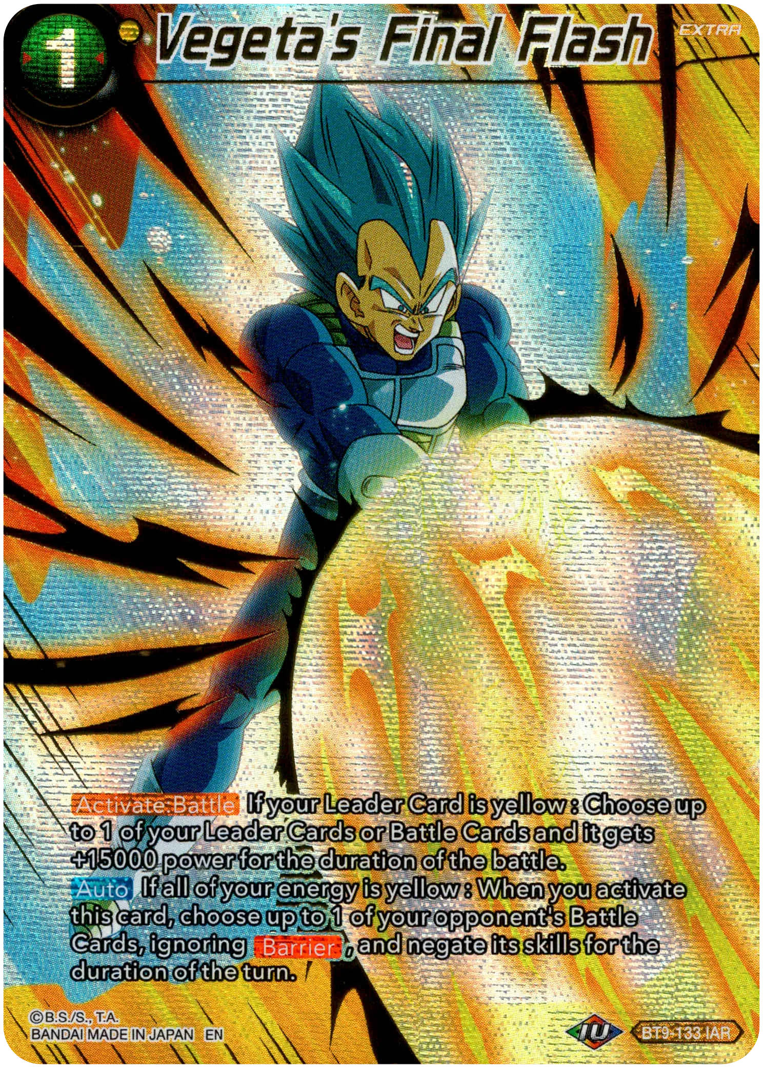 Vegeta's Final Flash - BT9-133 - Theme Selection - Foil