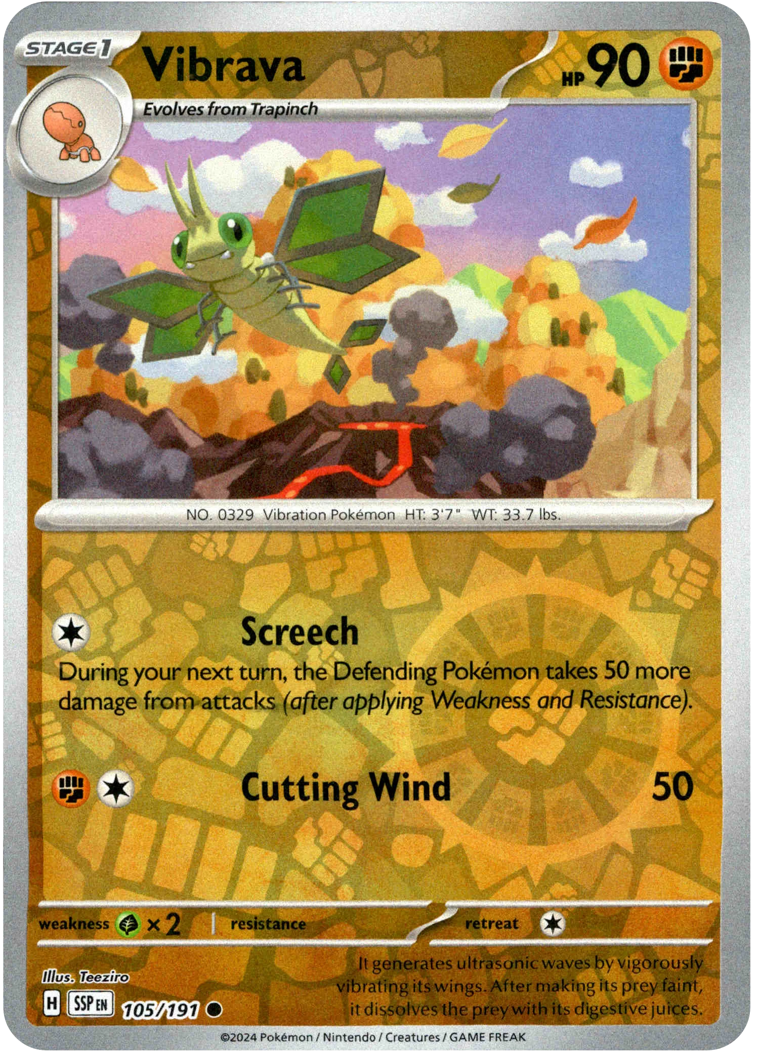 Vibrava - 105/191 - Surging Sparks - Reverse Holo