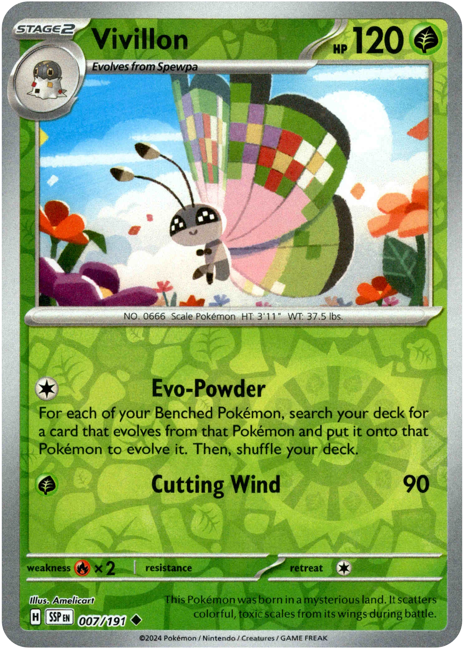 Vivillon - 007/191 - Surging Sparks - Reverse Holo